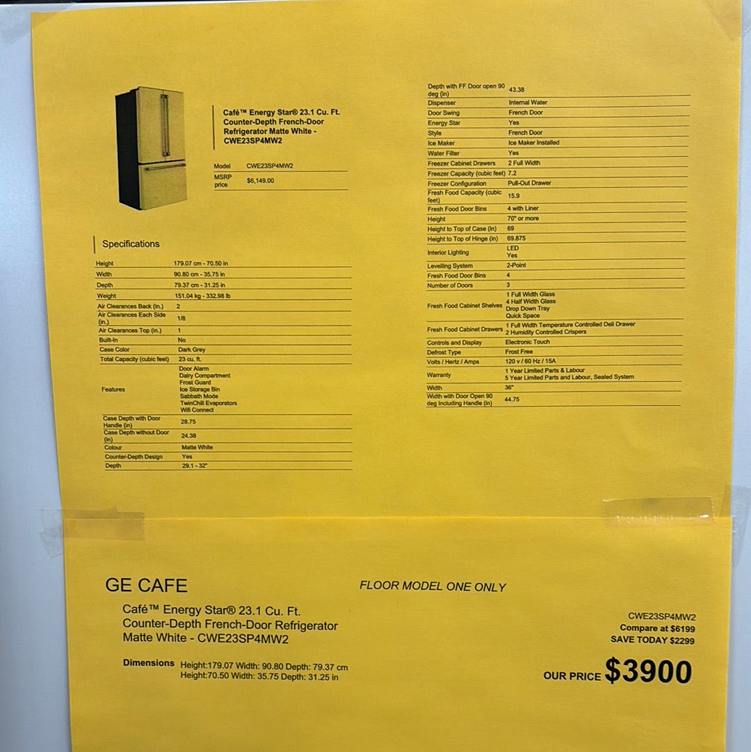 Ge Café floor model was $6199 nów $2999