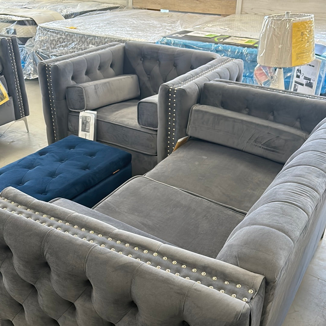 Velvet sofa love and chair 3 pc $2499