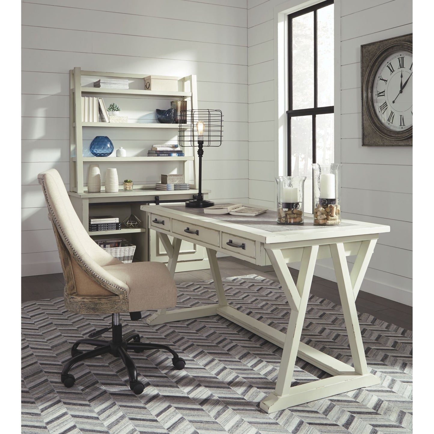 Jonileene Desk - White/Gray