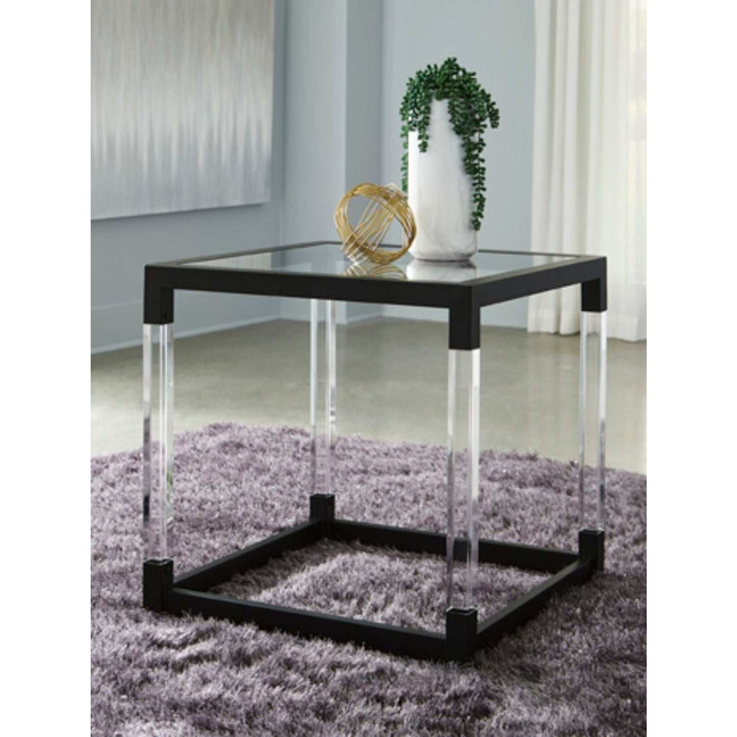 Nallynx End Table - Metallic Gray