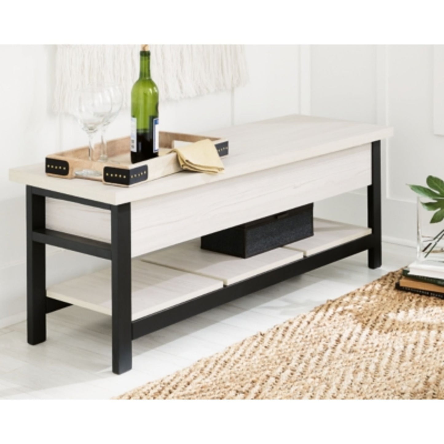 Rhyson Storage Bench - White