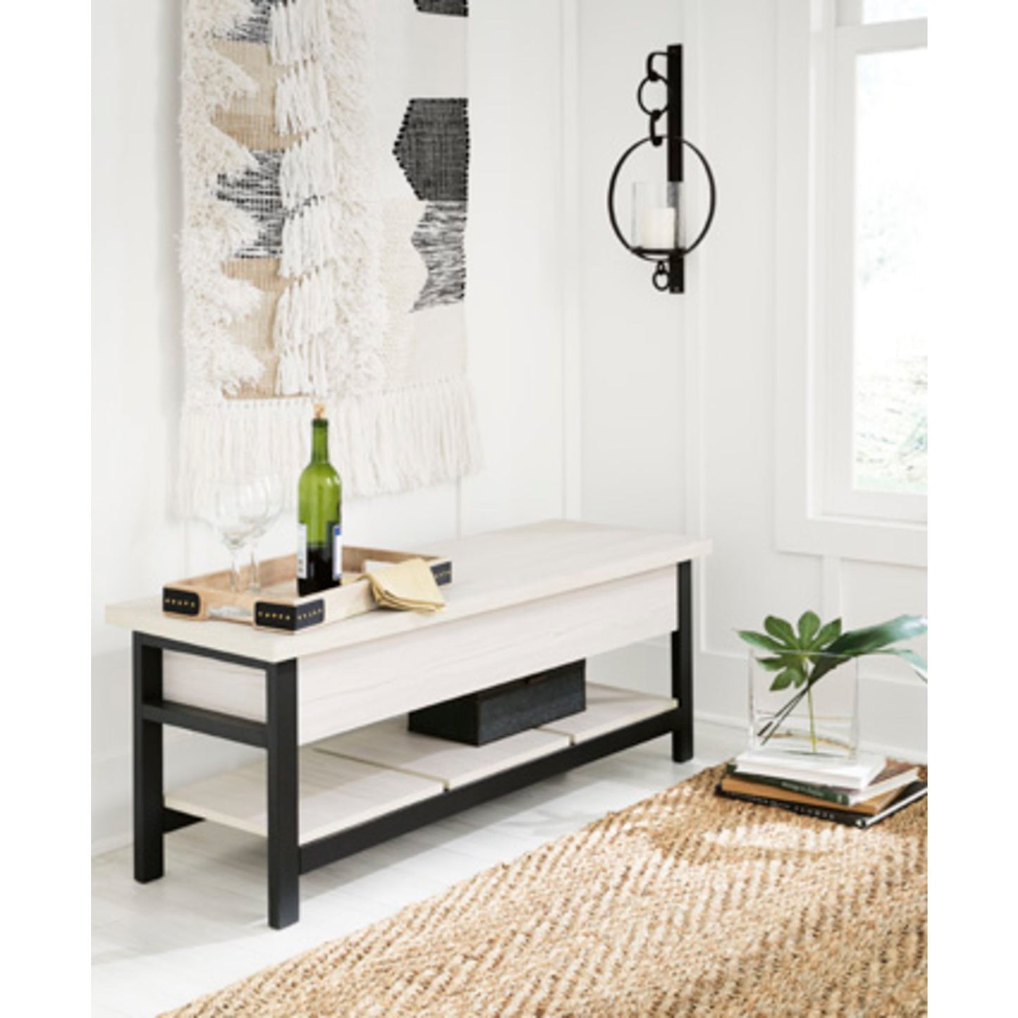 Rhyson Storage Bench - White