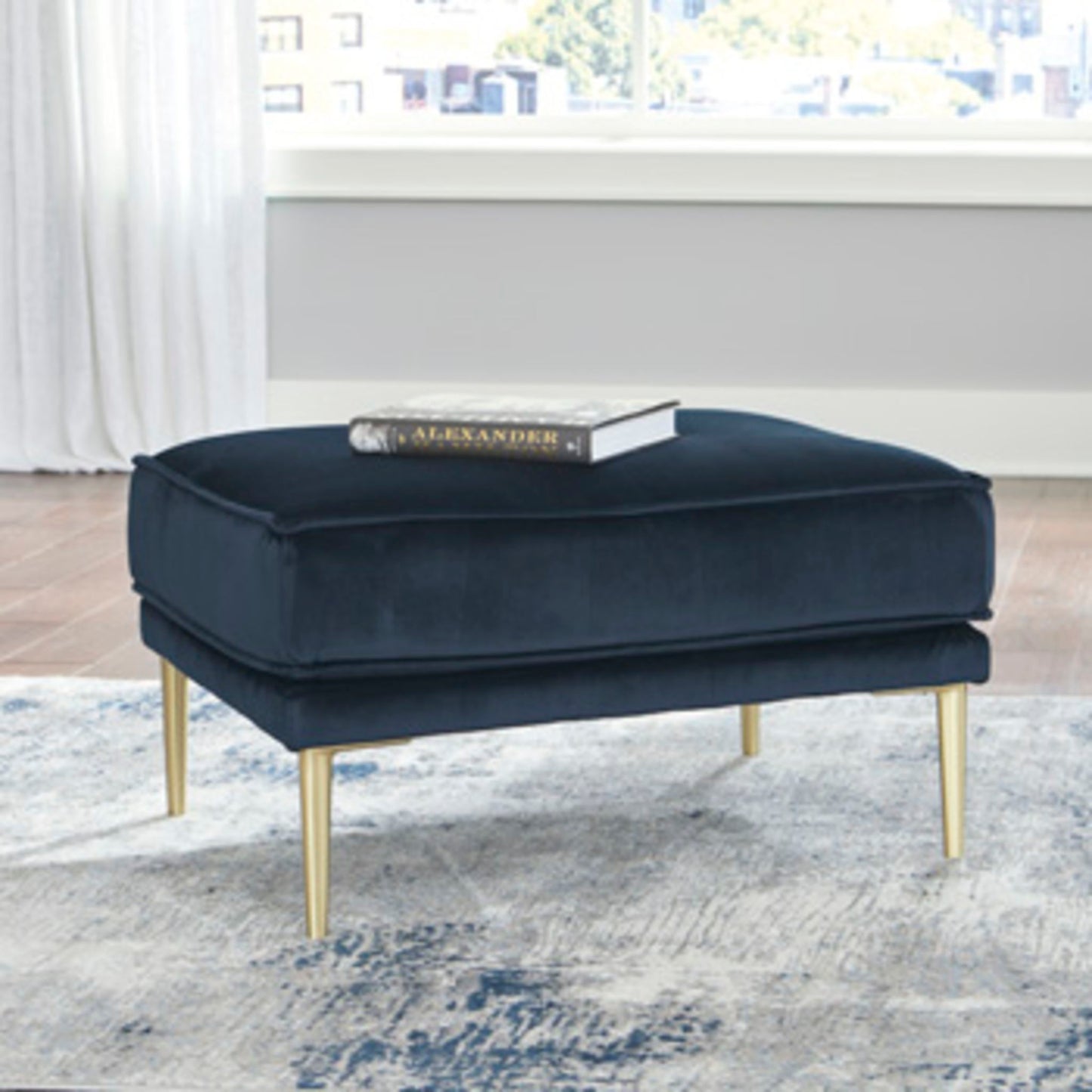 Macleary Ottoman - Navy