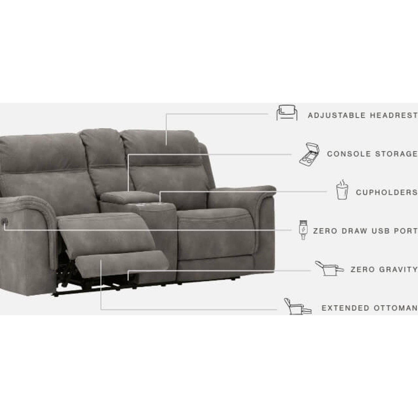 Next Power Reclining Loveseat - Sand