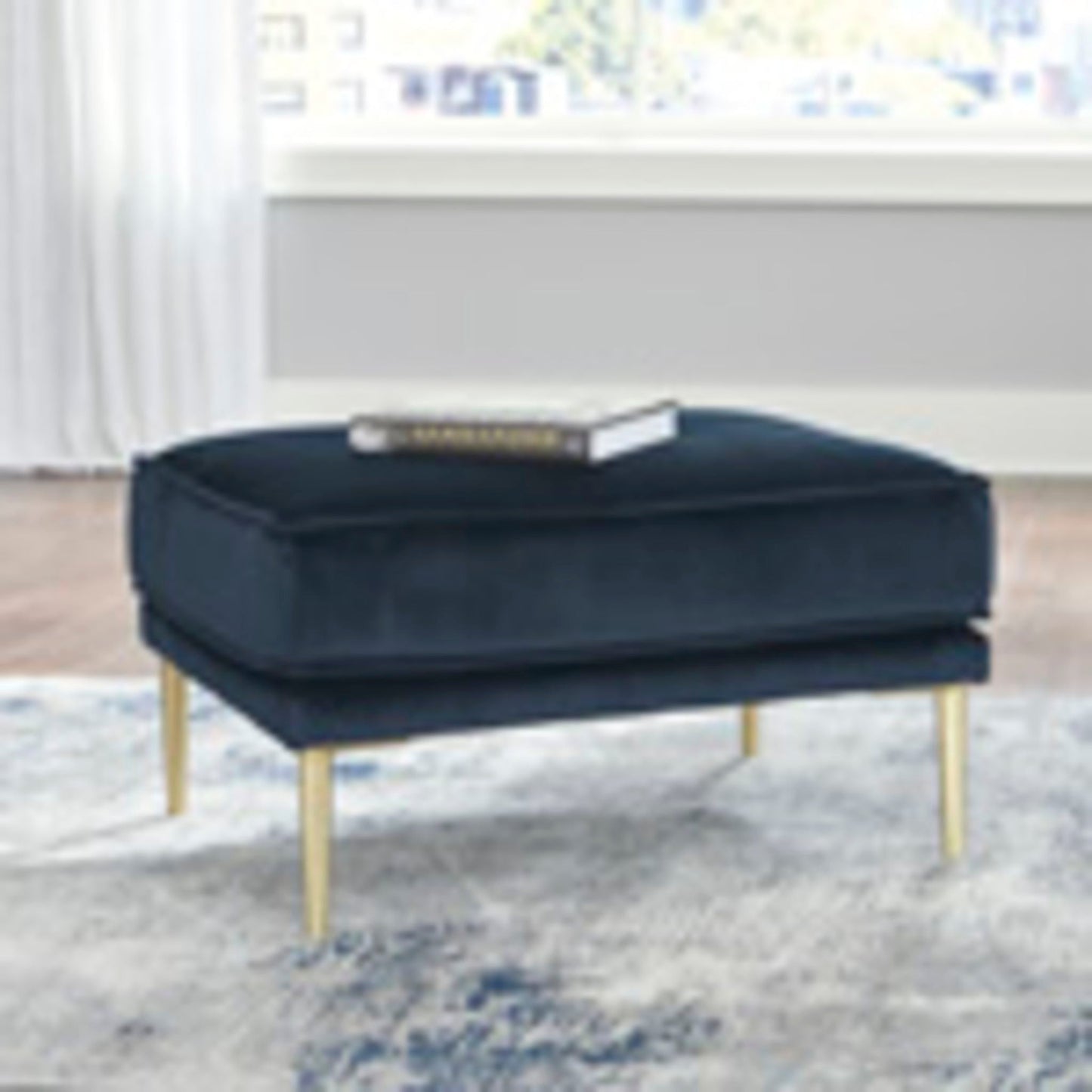 Macleary Ottoman - Navy