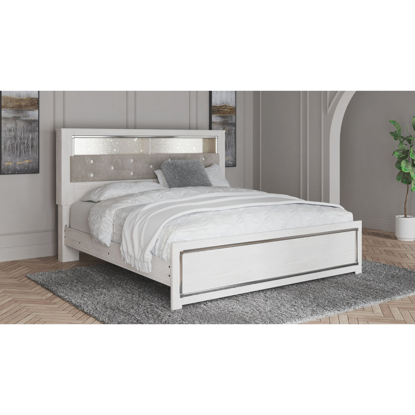 Oliah 3 Piece King Bed - White