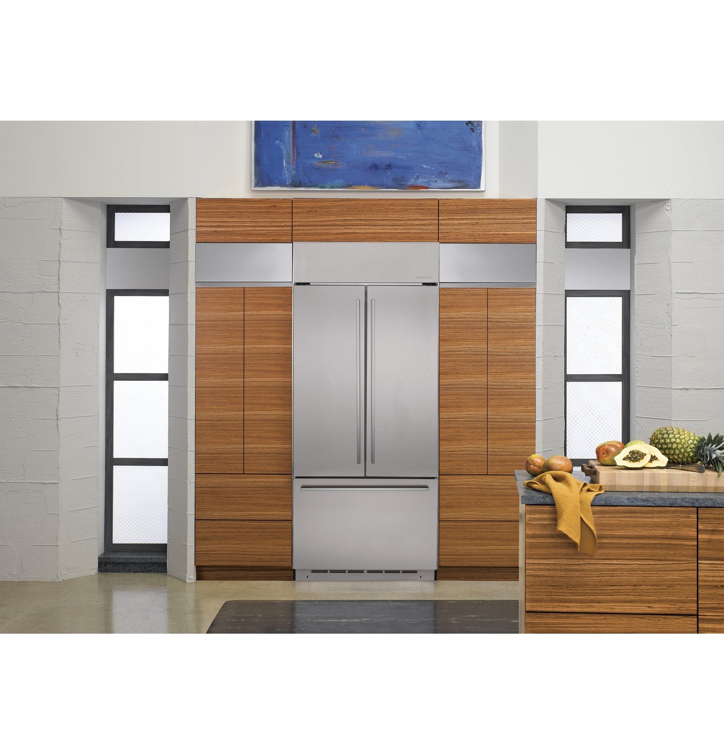 Monogram 36" Minimalist Free Standing French Door Stainless Steel Refrigerator -ZWE23ESNSS