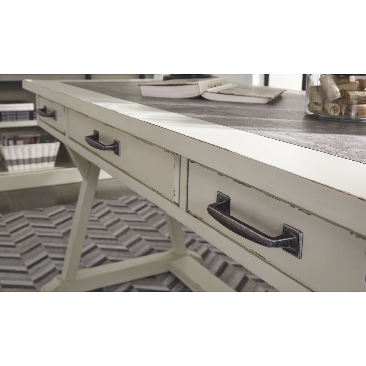 Jonileene Desk - White/Gray