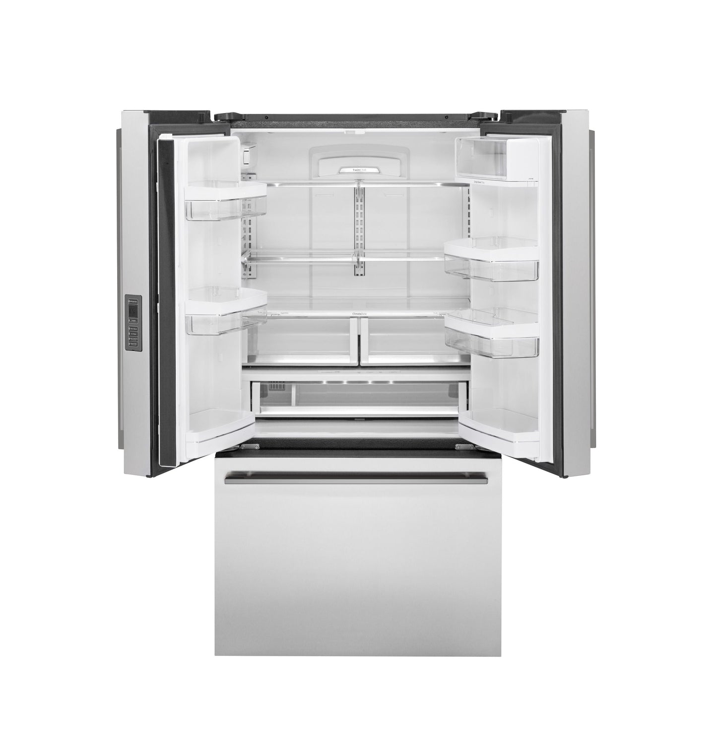 Monogram 36" Minimalist Free Standing French Door Stainless Steel Refrigerator -ZWE23ESNSS