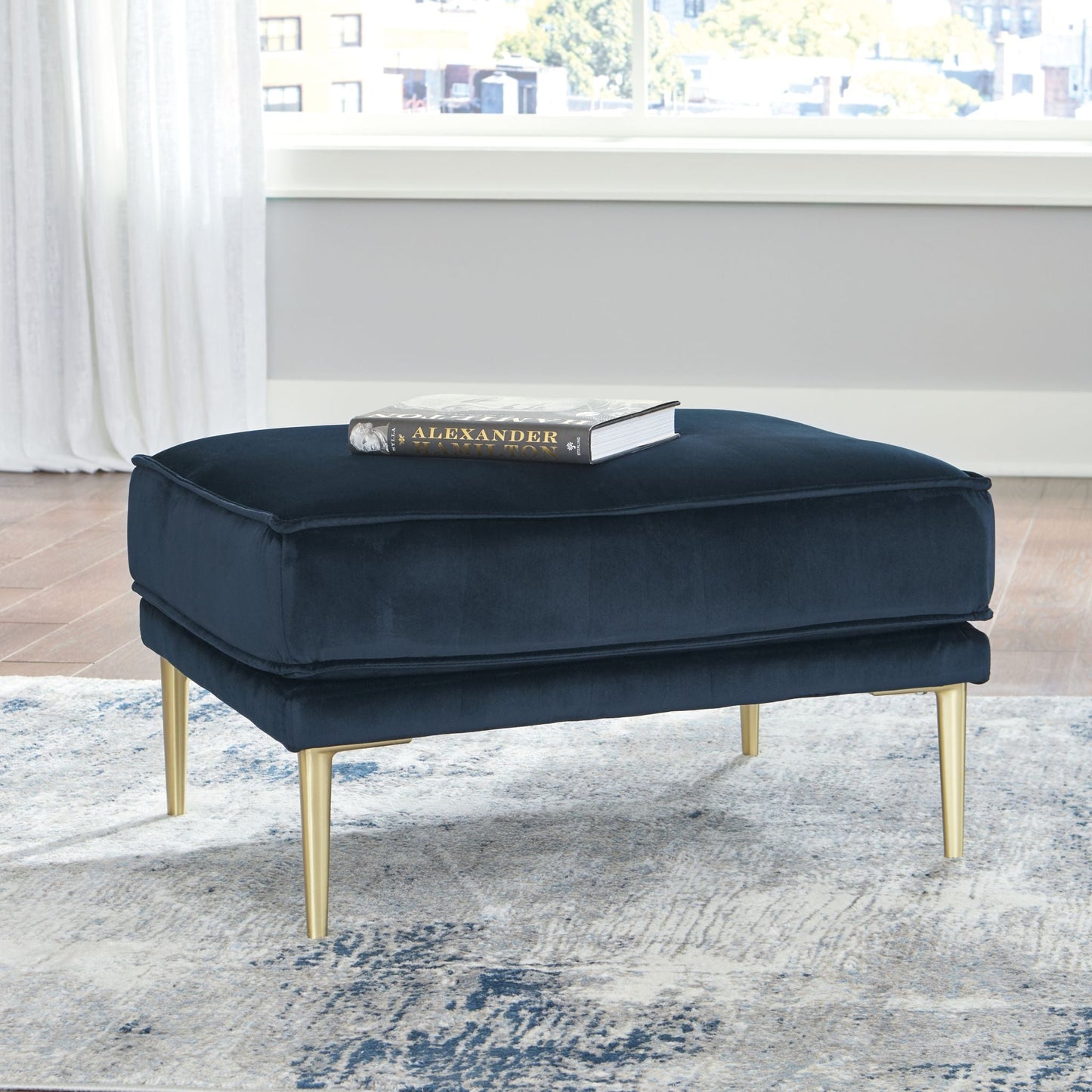 Macleary Ottoman - Navy
