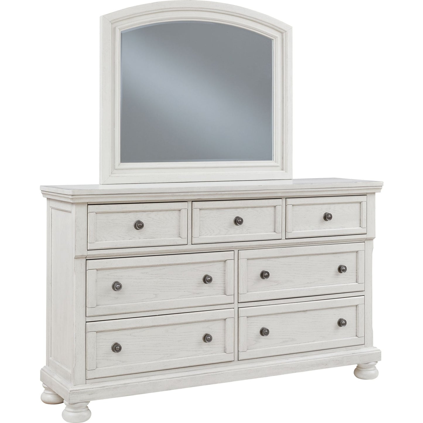 Robbinsdale 5 Piece King Panel Bedroom - Antique White