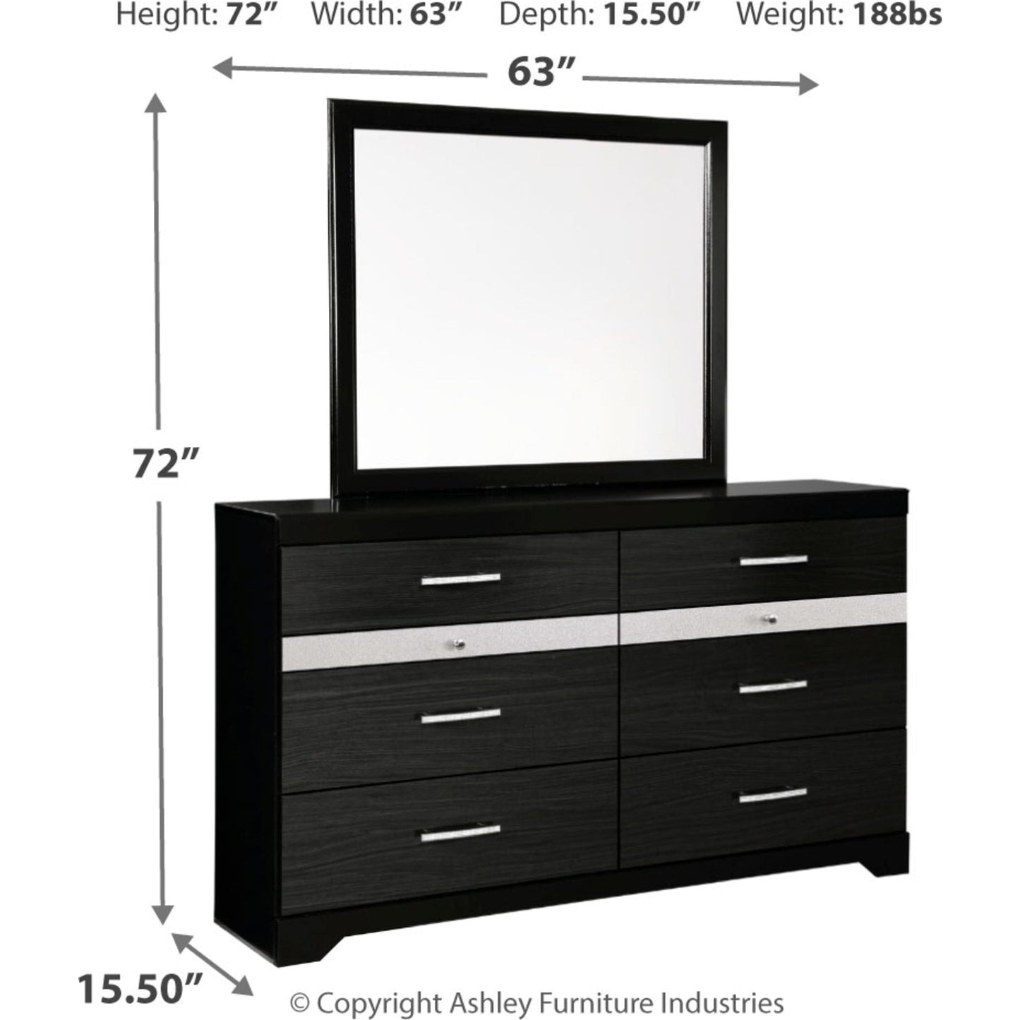 Starberry 5 Piece Bedroom Package - Black