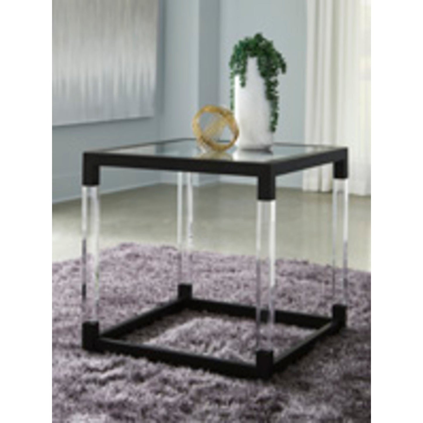 Nallynx End Table - Metallic Gray