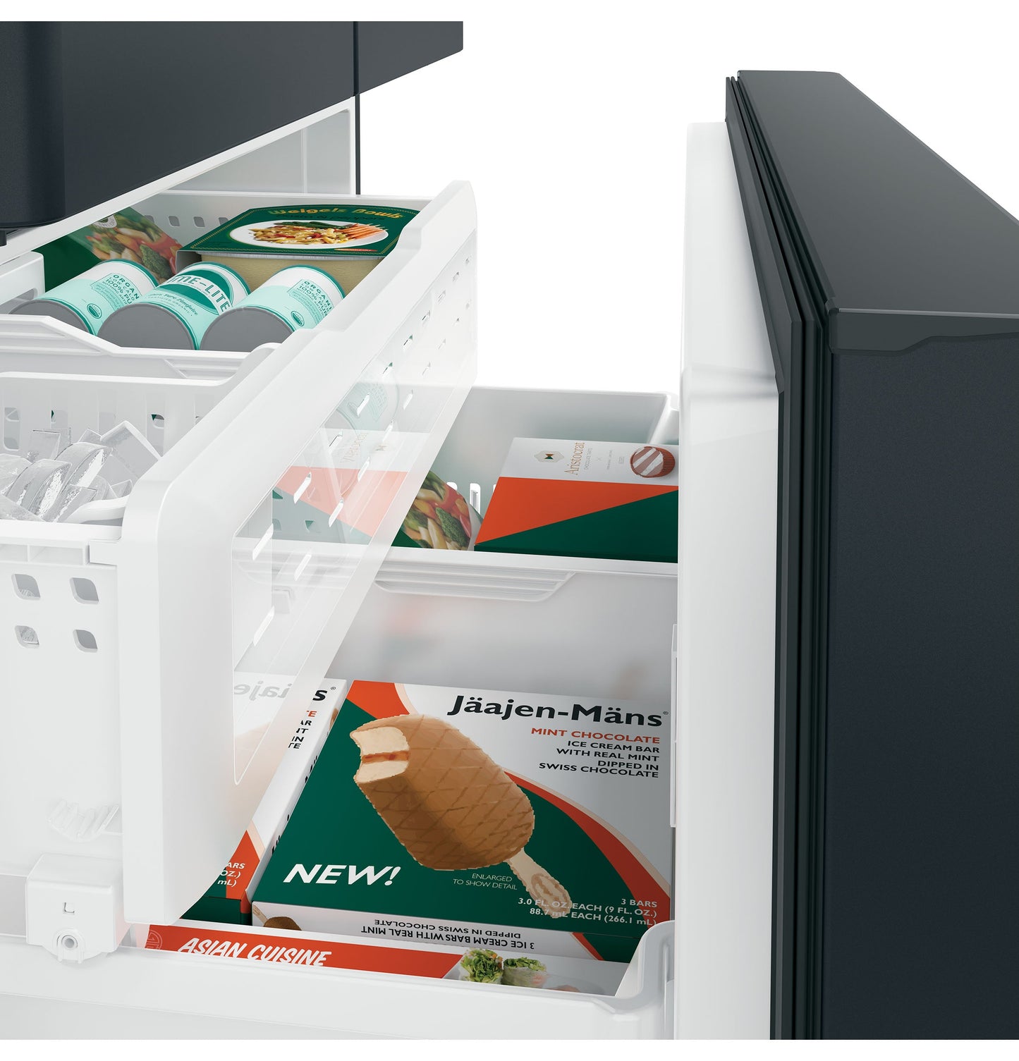 Café Energy Star® 23.1 Cu. Ft. Counter-Depth French-Door Refrigerator Matte Black - CWE23SP3MD1