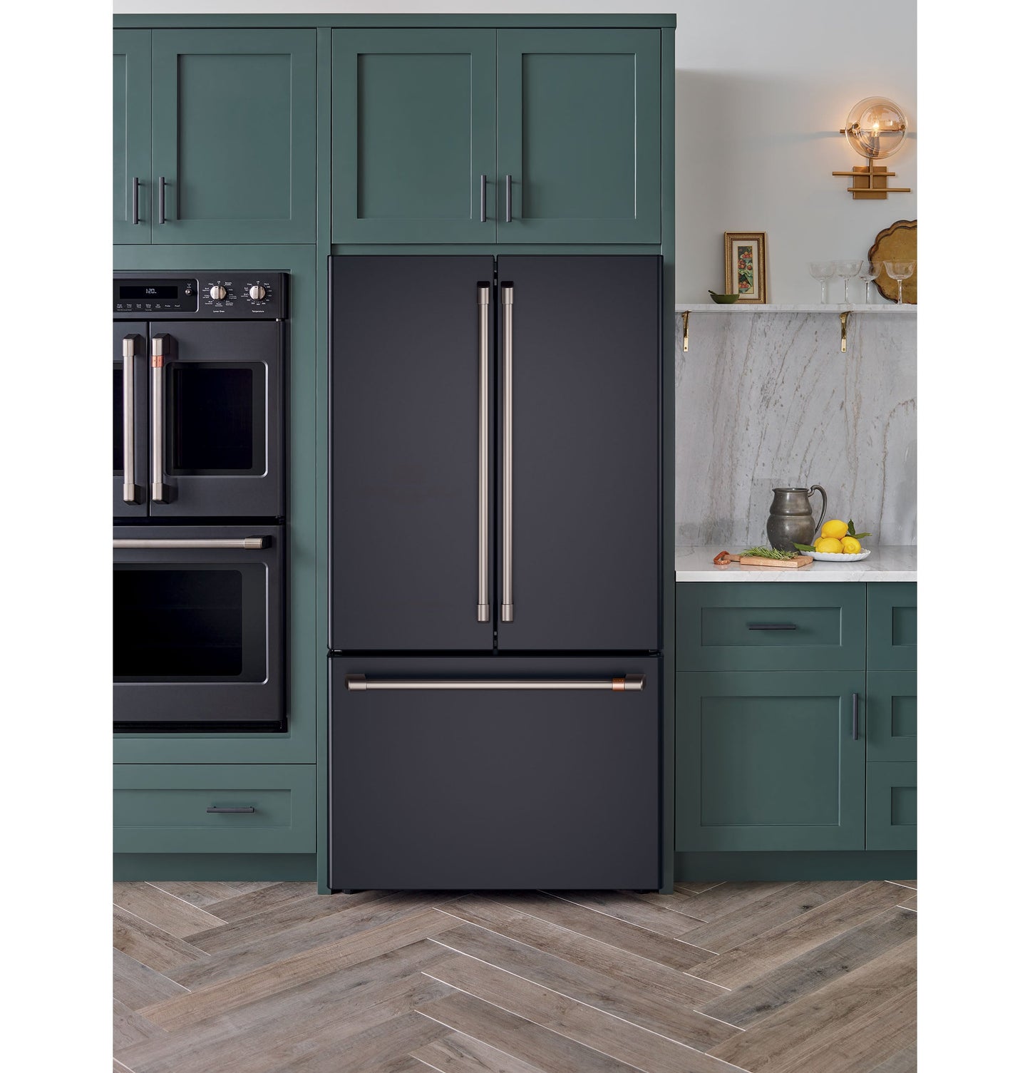 Café Energy Star® 23.1 Cu. Ft. Counter-Depth French-Door Refrigerator Matte Black - CWE23SP3MD1