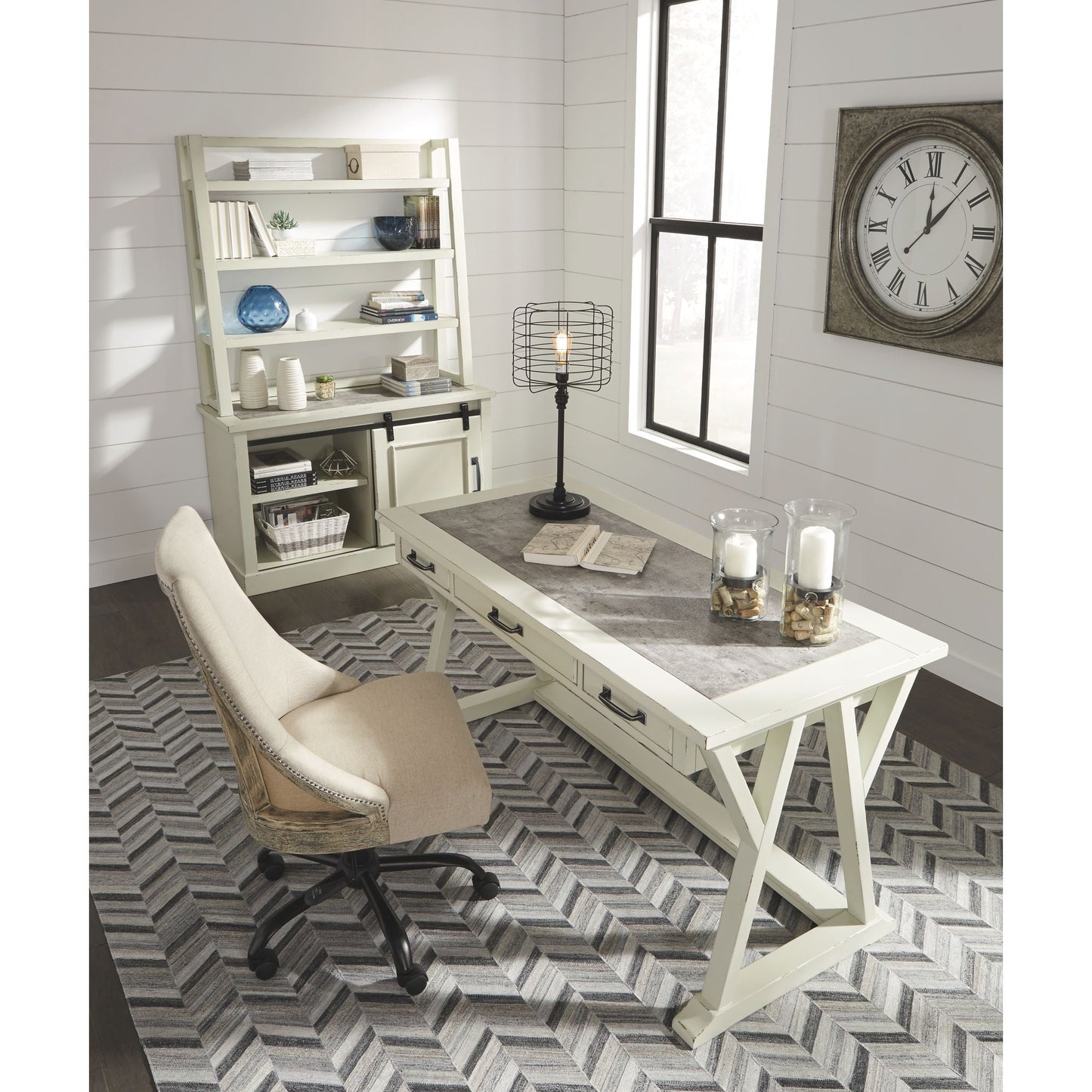 Jonileene Desk - White/Gray