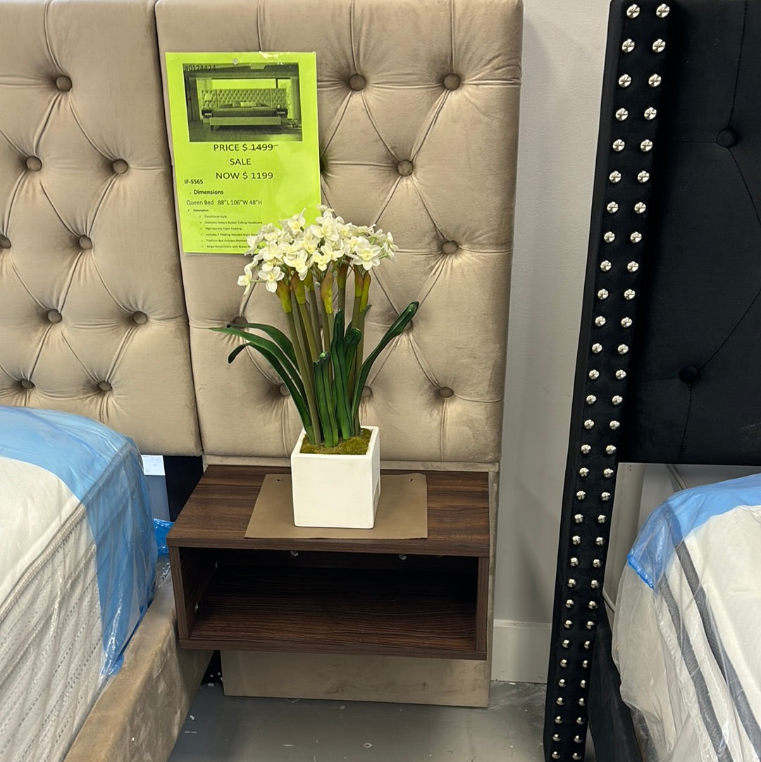 Queen bed with built in night stands