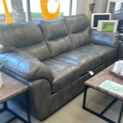 Leather sofa grey