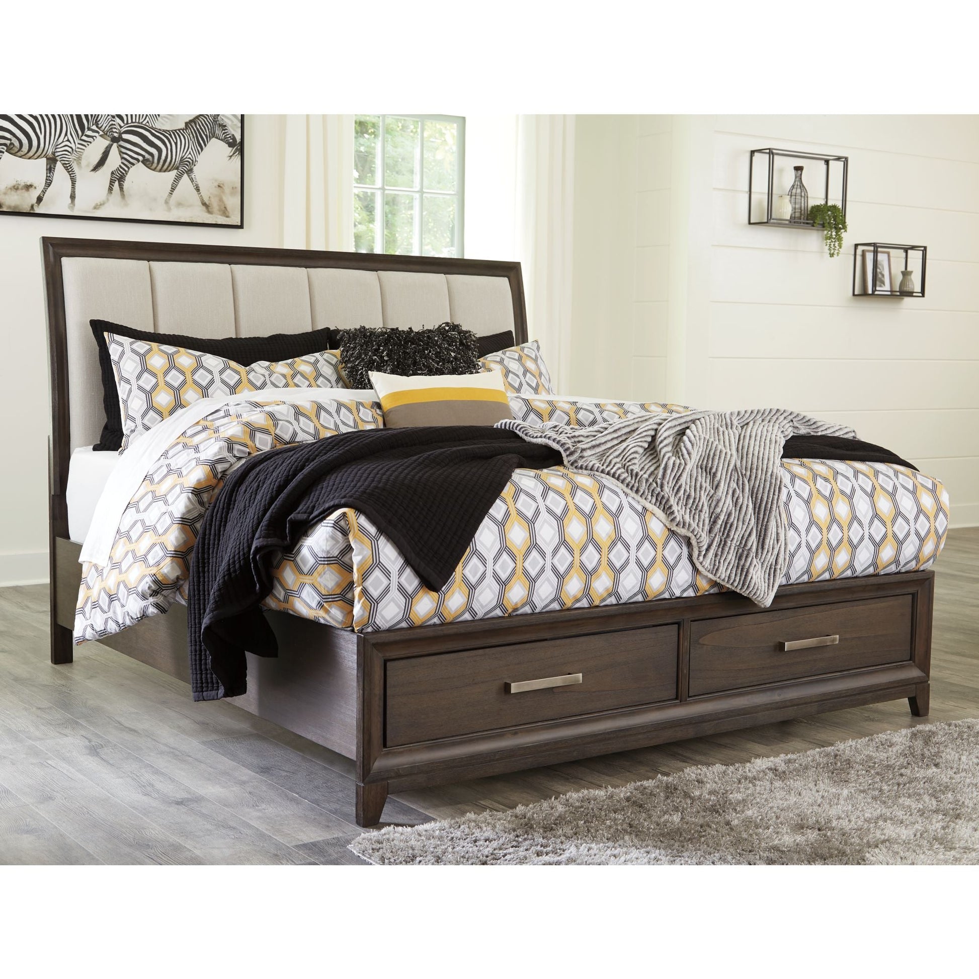 Barrington Heights 3 Piece King Storage Bed - Gray