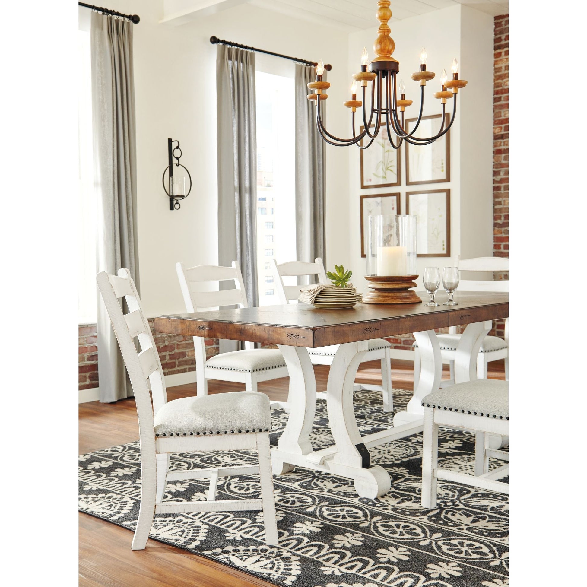 Valebeck Table - White/Brown - (D546-35)