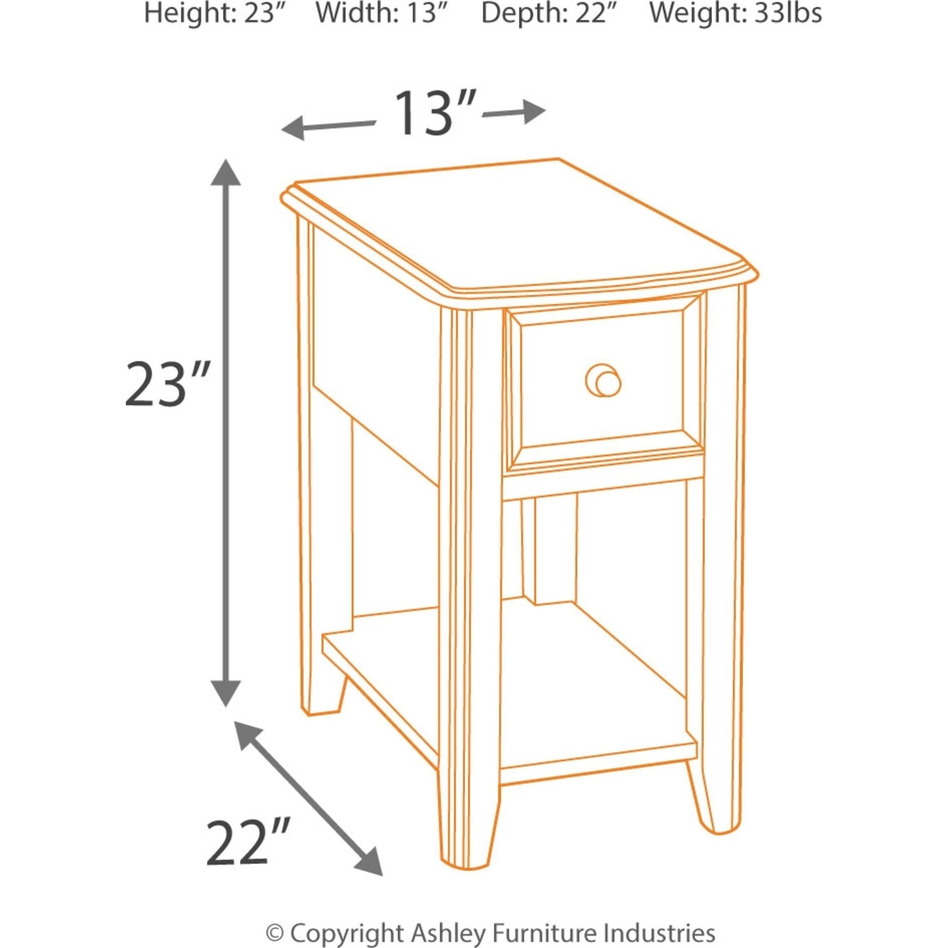 Breegin Chairside Table - Black
