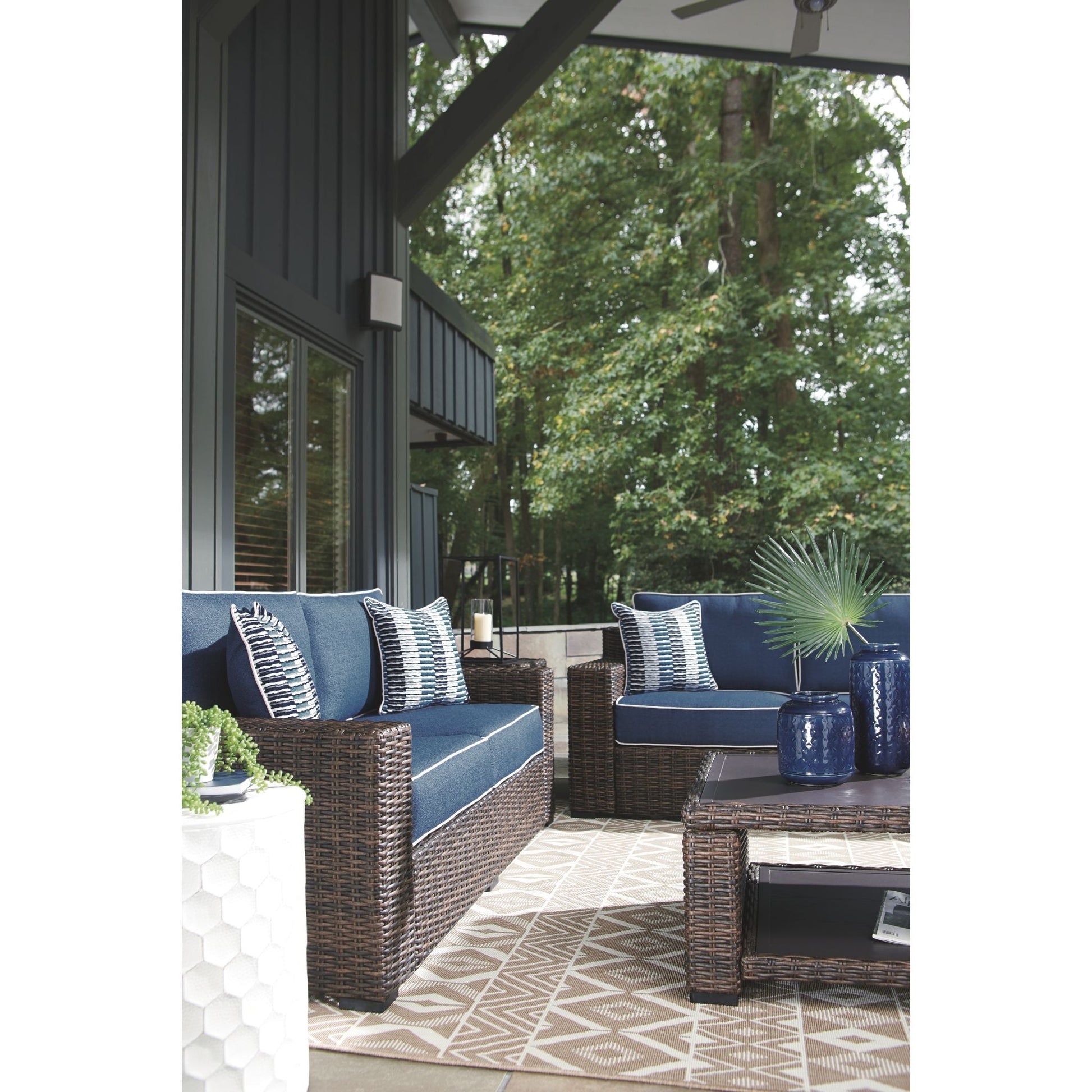 Outdoor Grasson Lane 3 Piece Package Brown/Blue