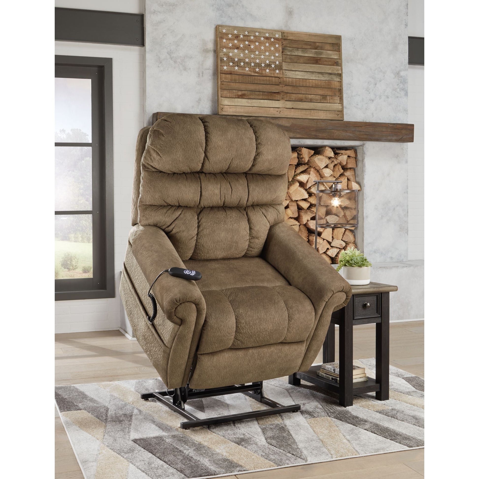 Mopton Power Lift Recliner - Saddle