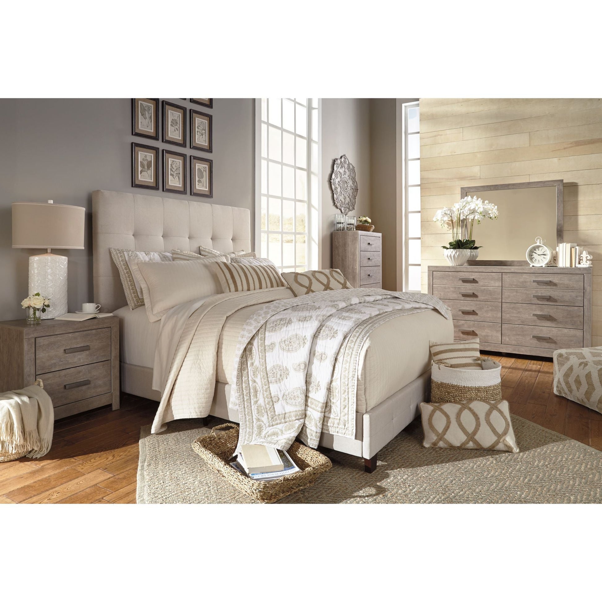 Dolante Upholstered Bed - Beige