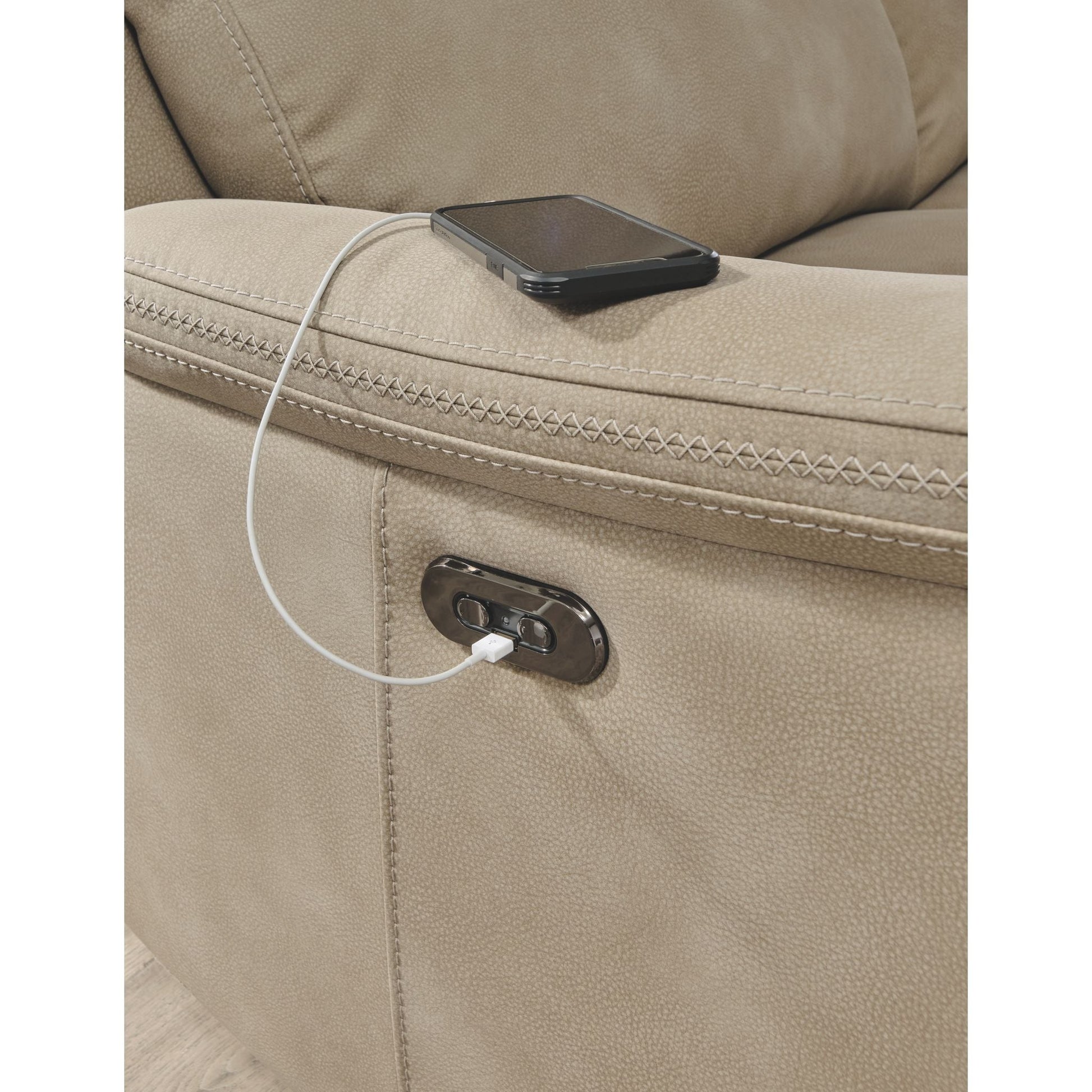 Next Power Reclining Sofa - Sand