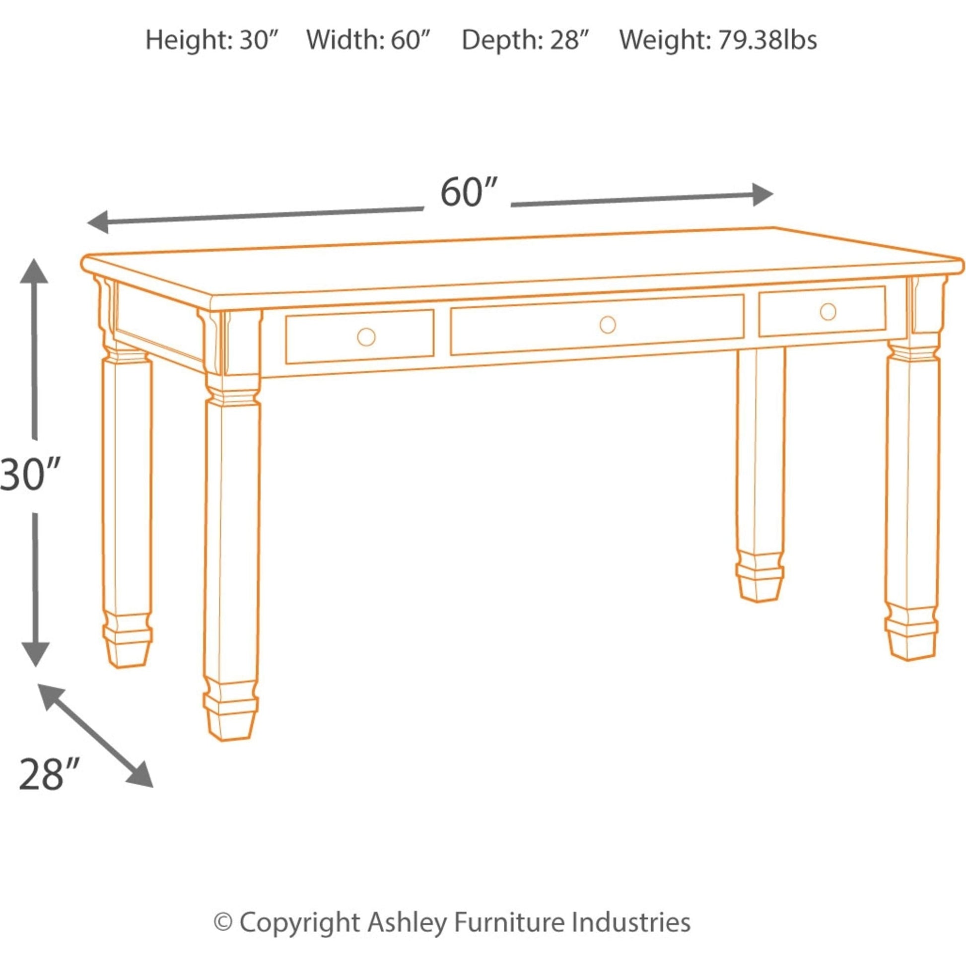 Bolanburg Desk - Two-tone