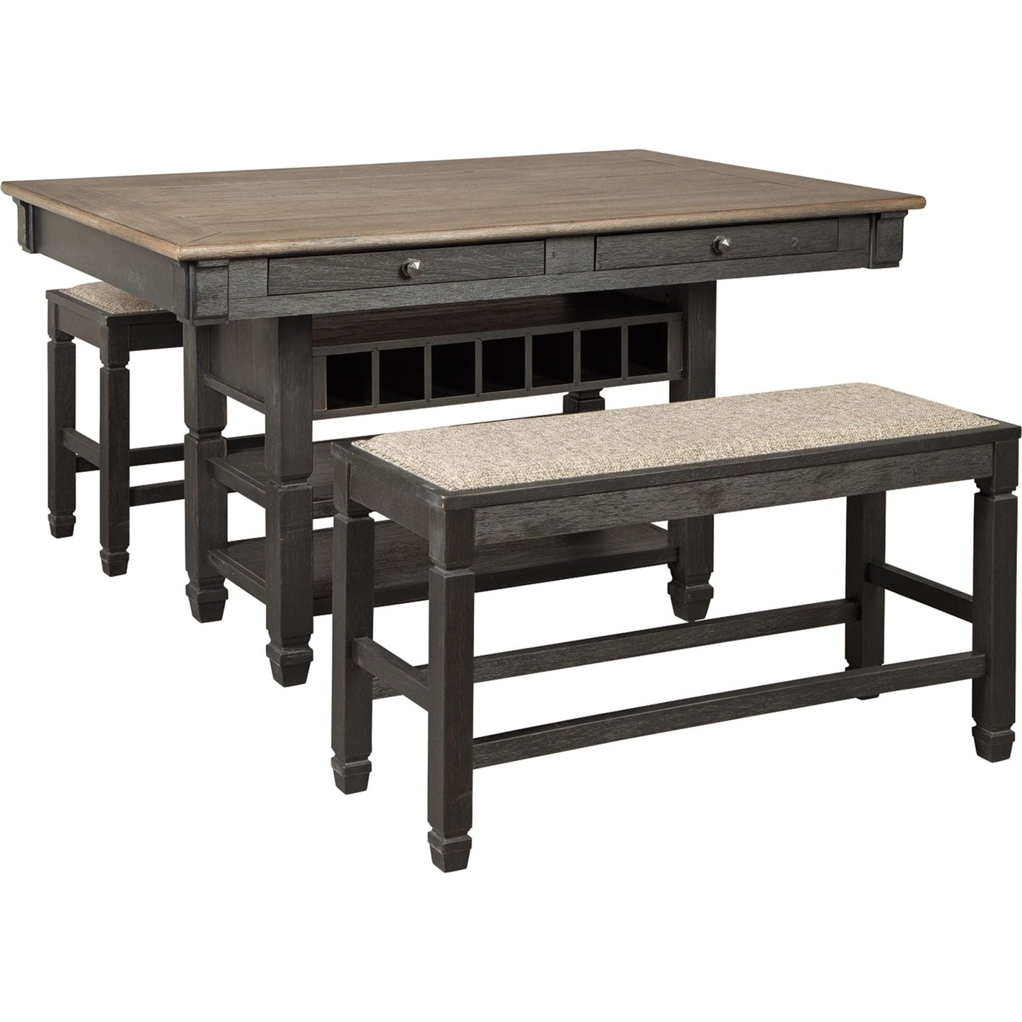 Tyler Creek Counter Table - Black/Grey - (D736-32)
