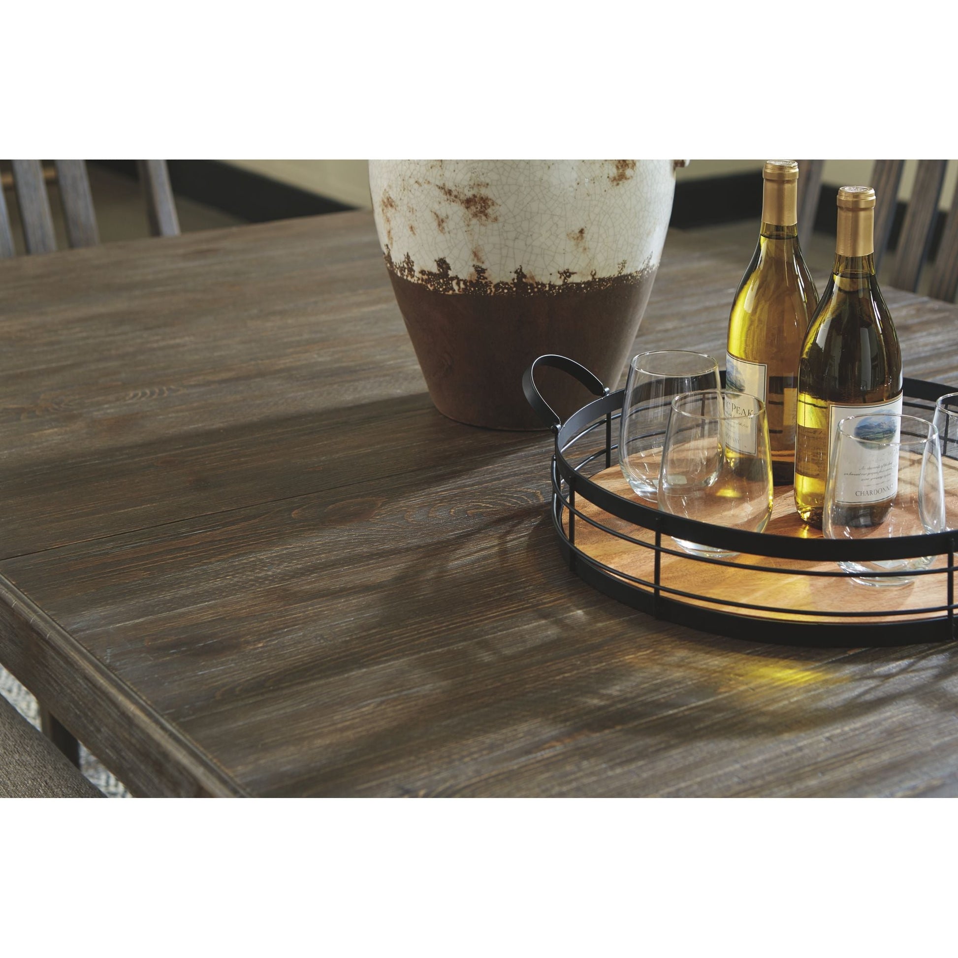Wyndahl 9 Piece Dining Room - Rustic Brown - (PKG002294)