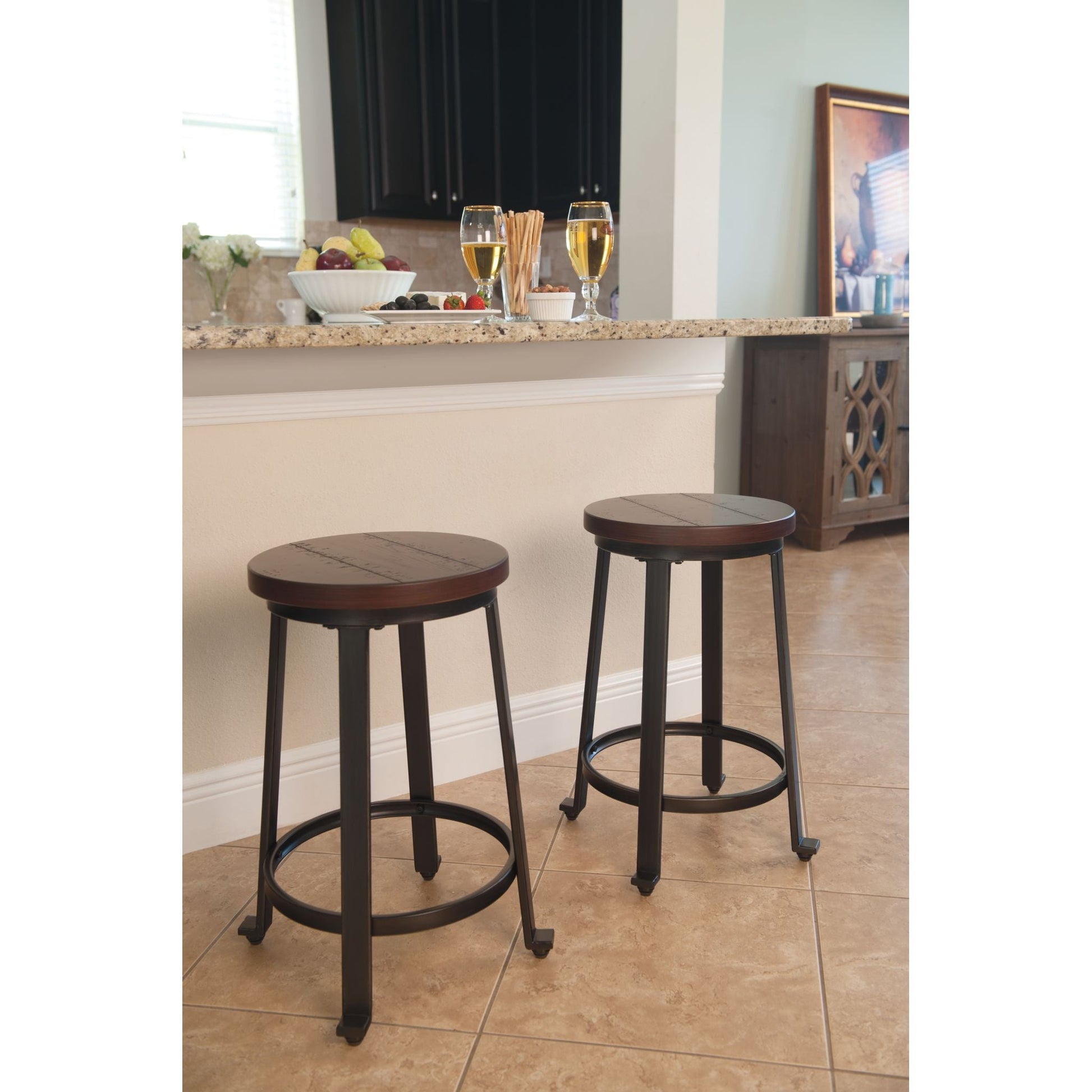 Challiman Bar Stool - Rustic Brown - (D307-124)
