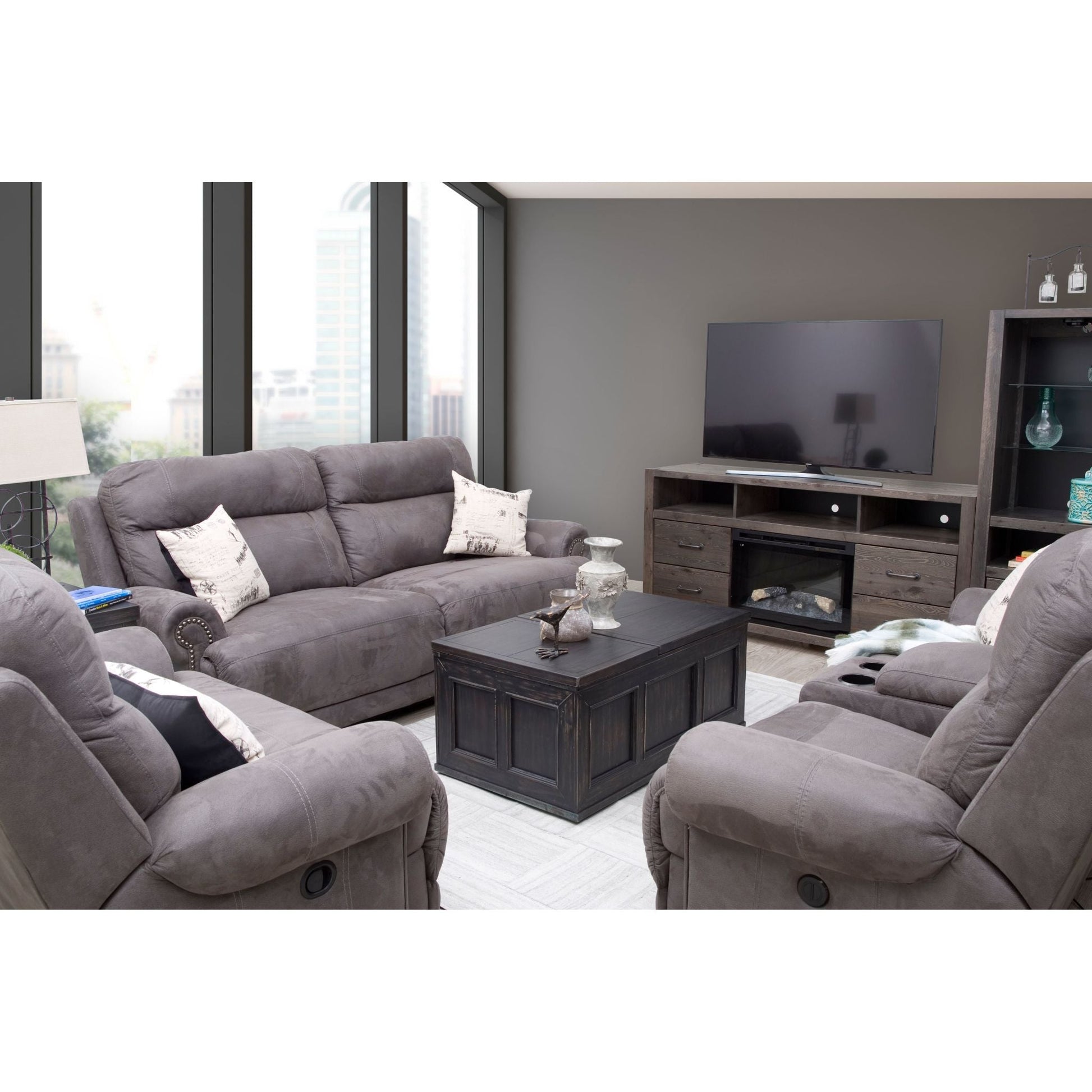Austere Reclining Sofa - Grey