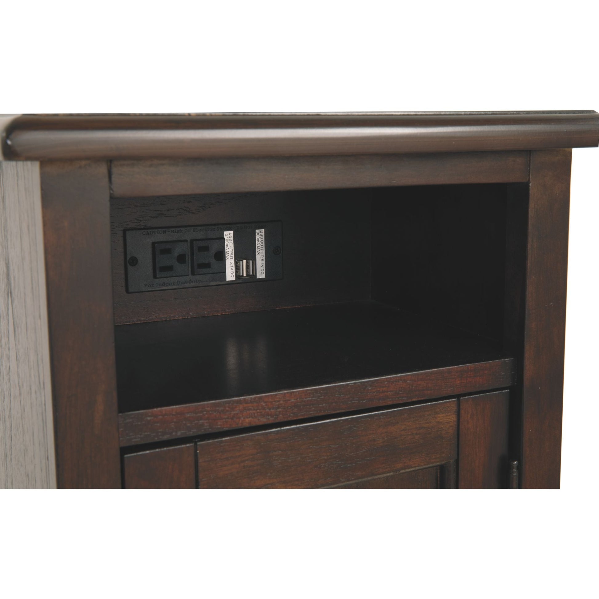 Rowley Creek Chair Side End Table - Dark Brown