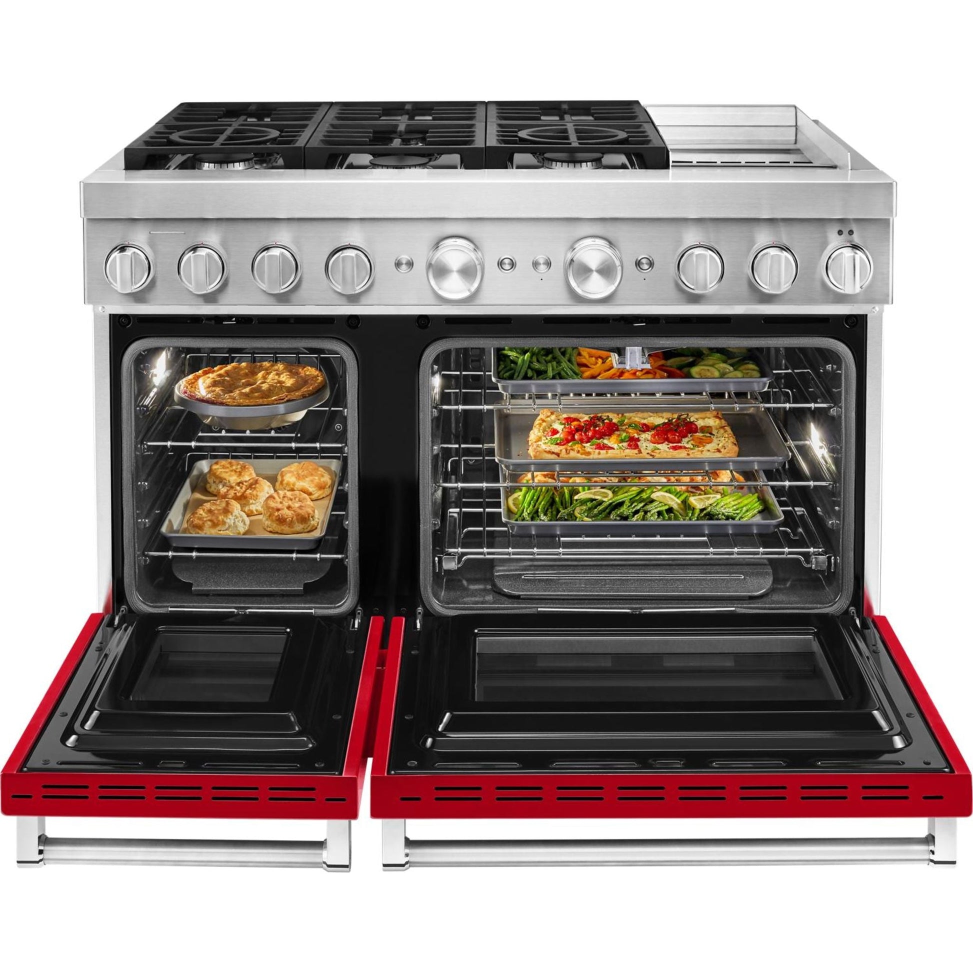 KitchenAid Dual Fuel Range (KFDC558JPA) - Passion Red