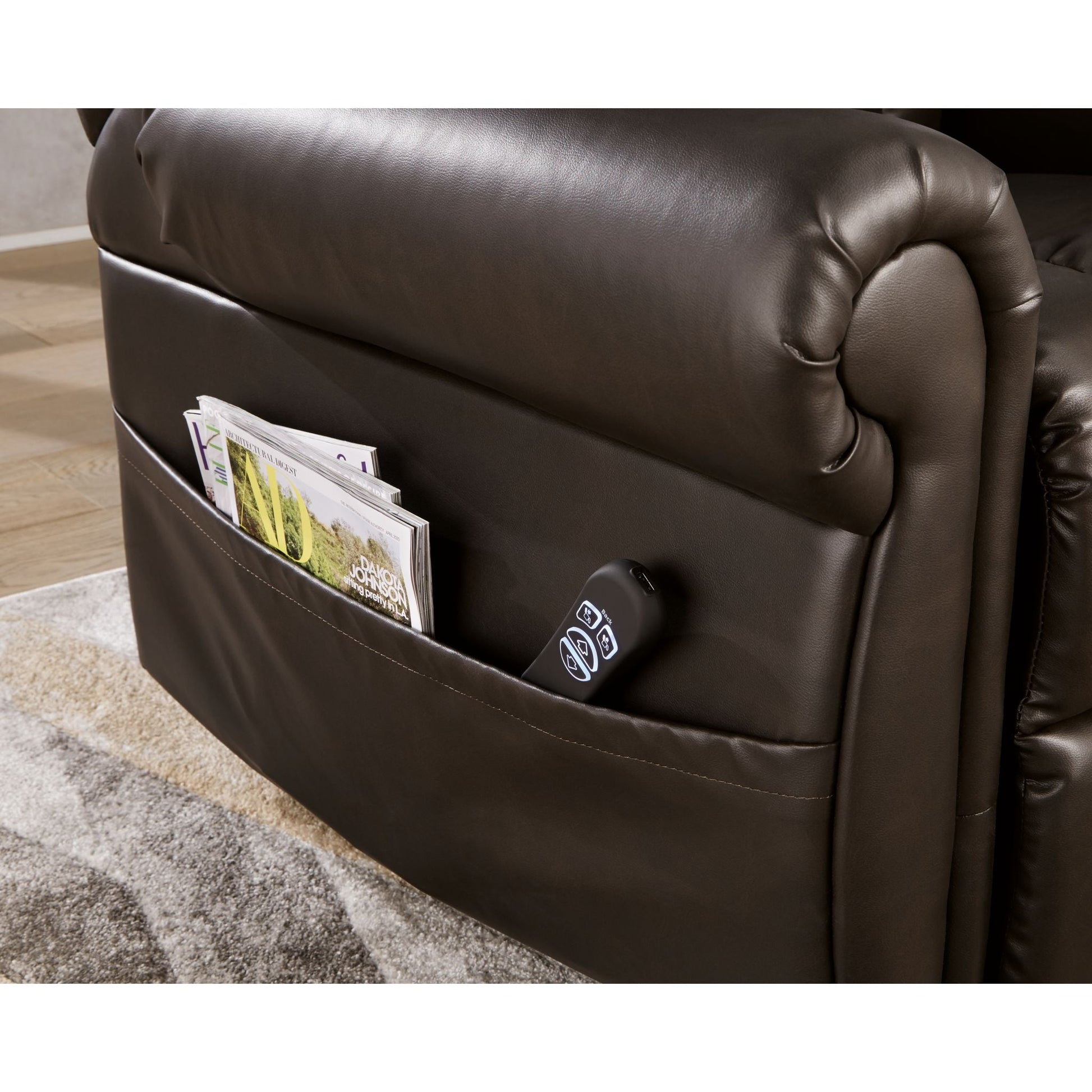 Mopton Power Lift Recliner - Chocolate