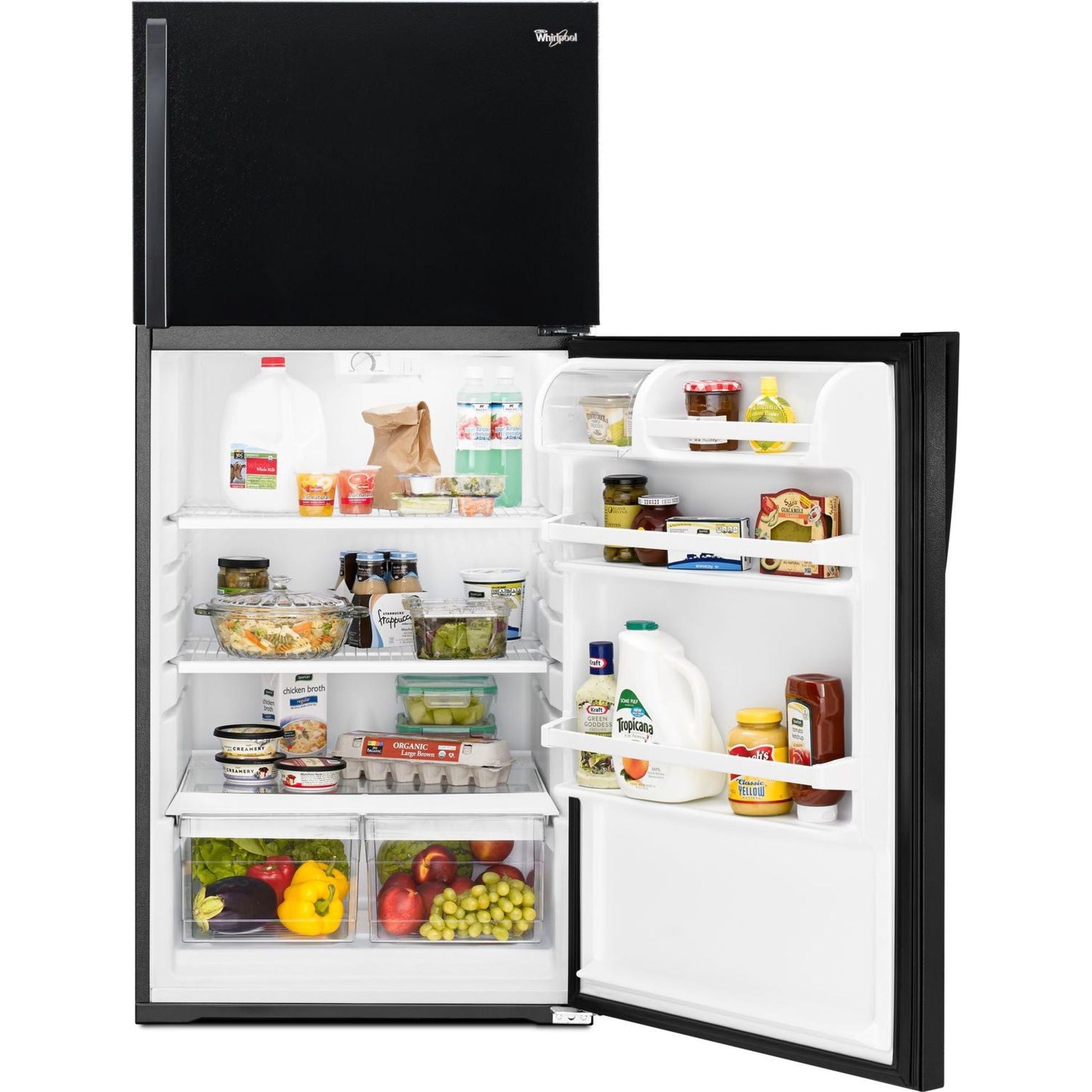 Whirlpool Top Mount Fridge (WRT134TFDB) - Black