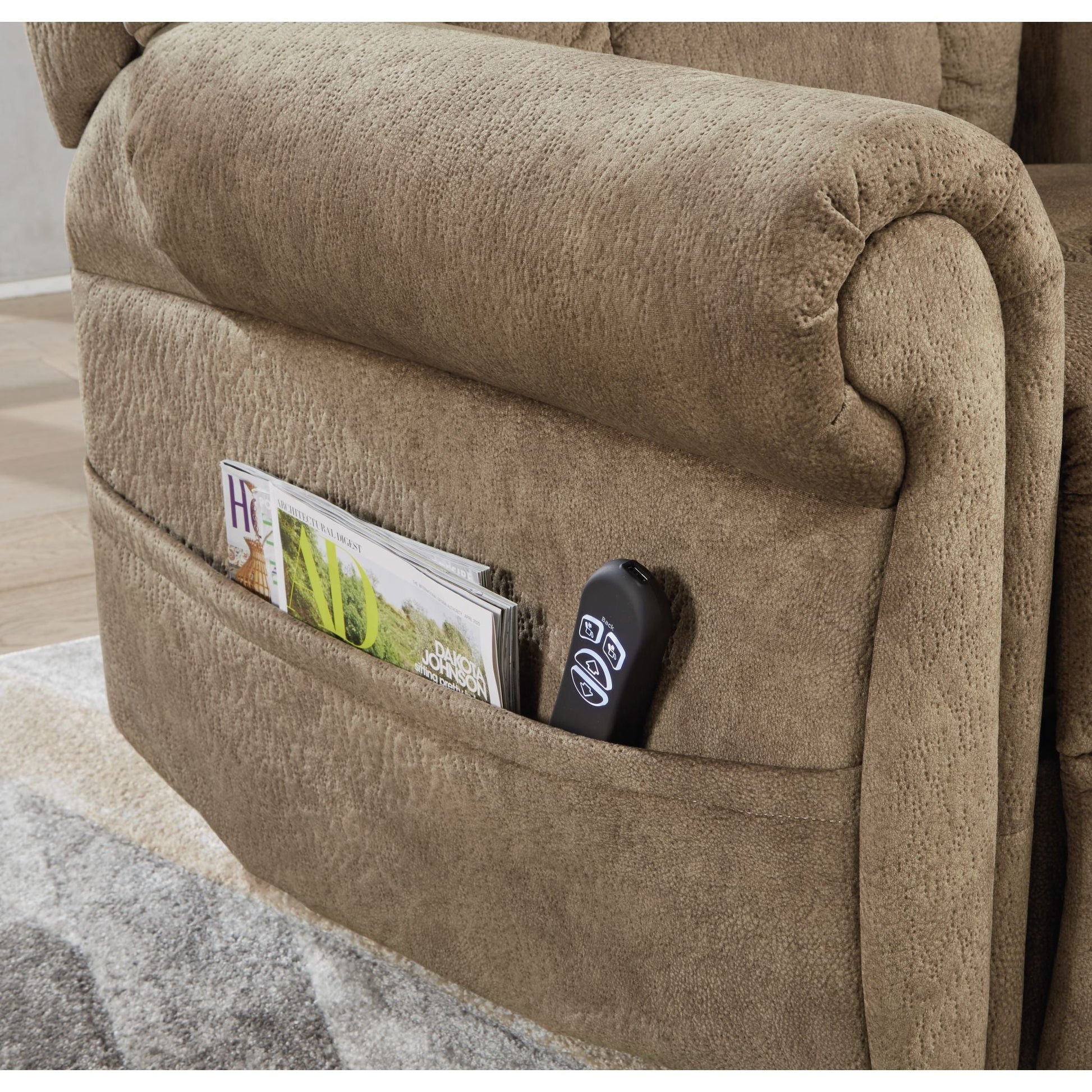 Mopton Power Lift Recliner - Saddle