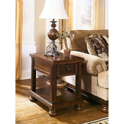 Porter End Table - Rustic Brown