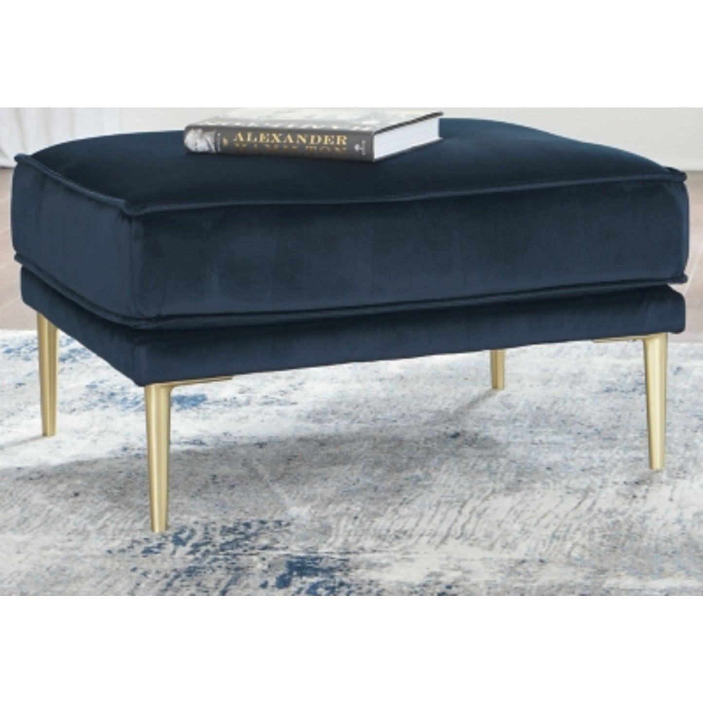 Macleary Ottoman - Navy