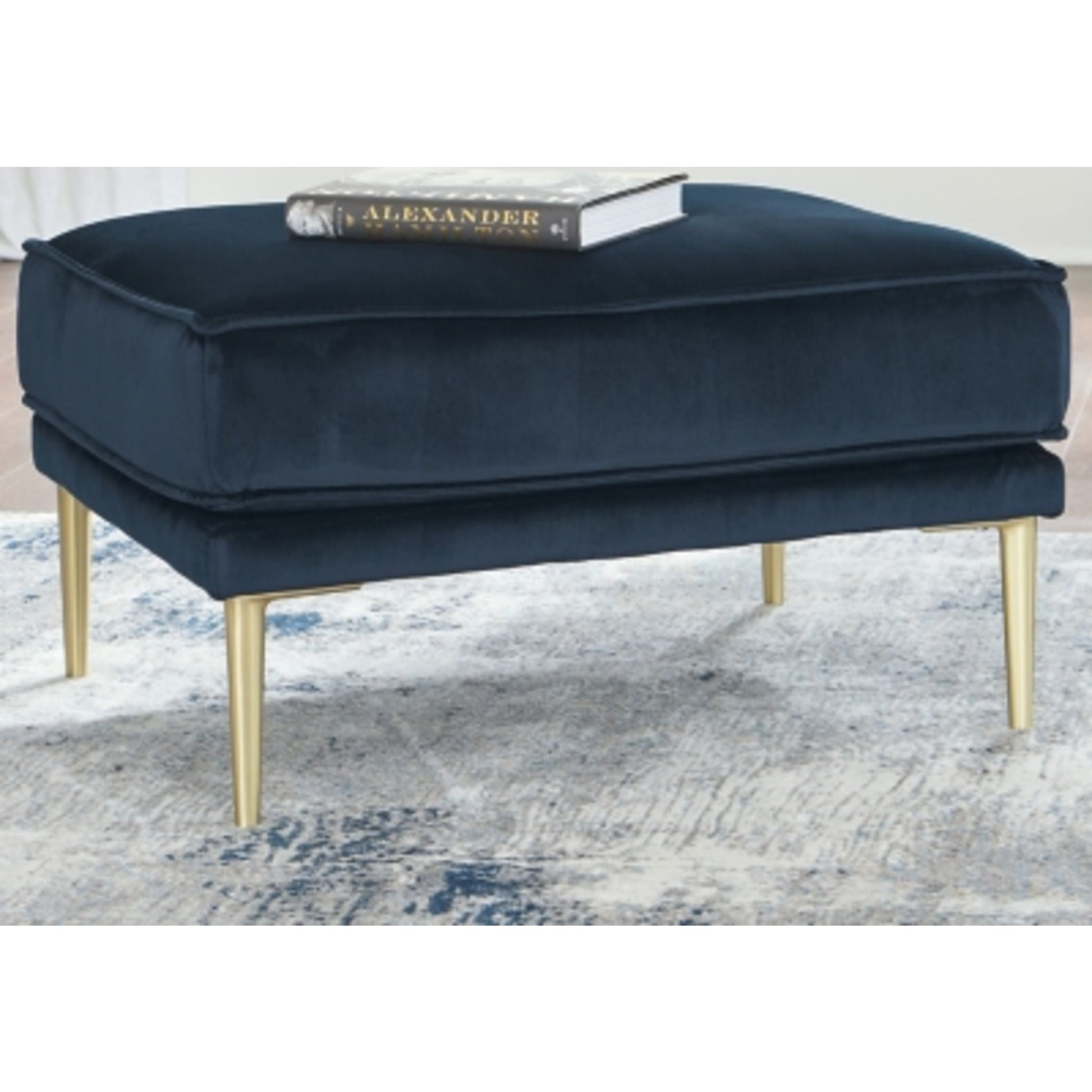 Macleary Ottoman - Navy