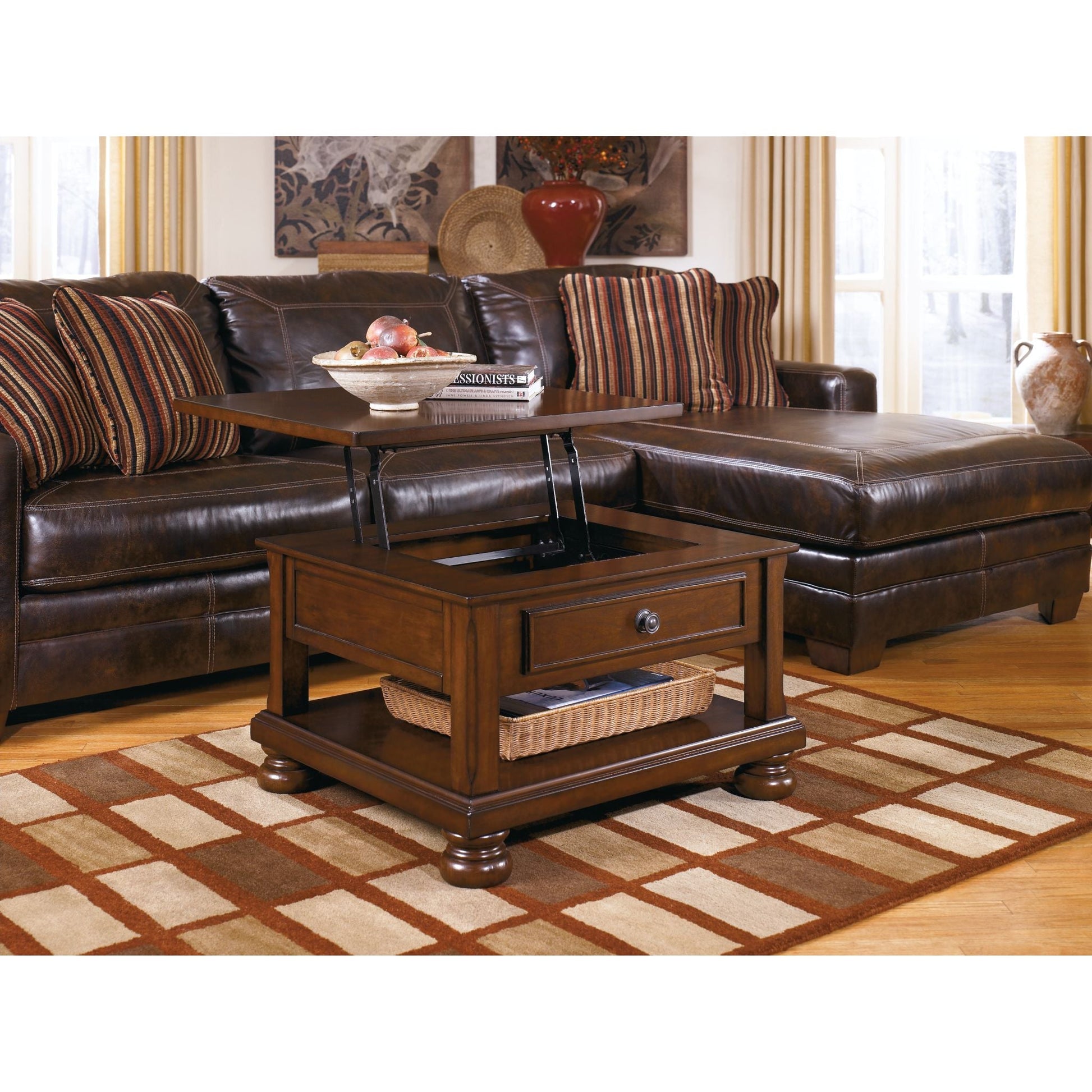 Porter Coffee Table - Rustic Brown