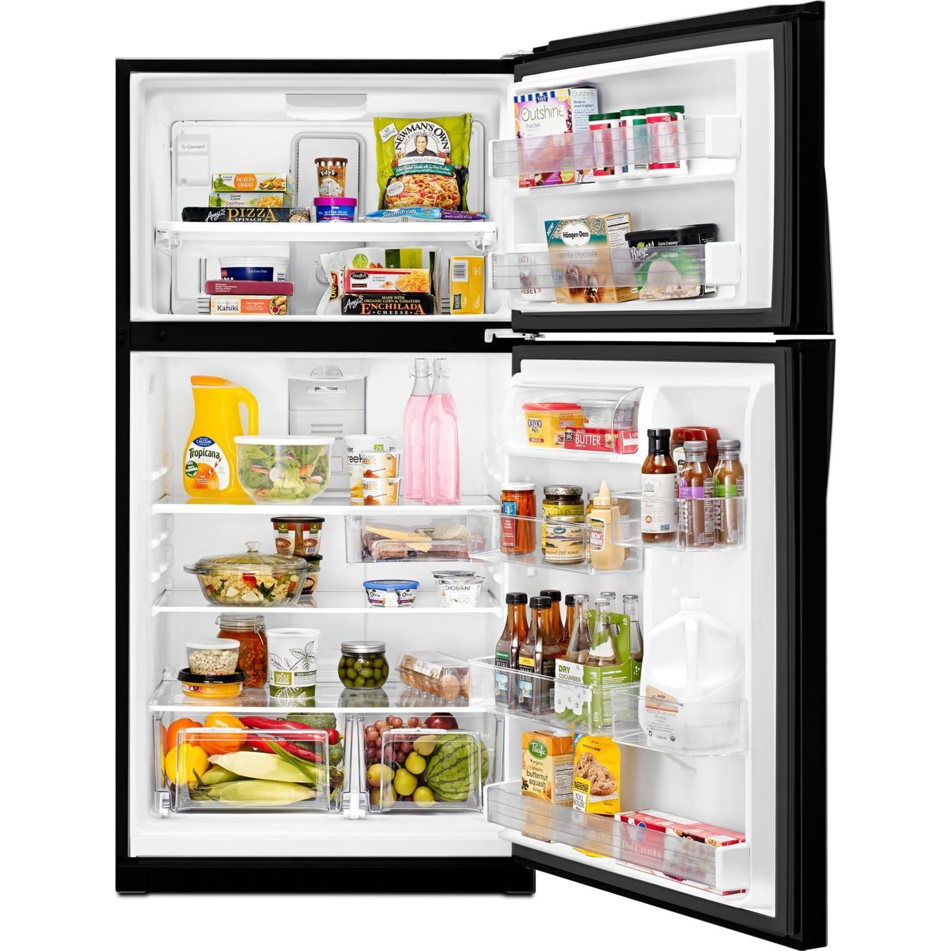 Whirlpool Top Mount Fridge (WRT541SZDB) - Black
