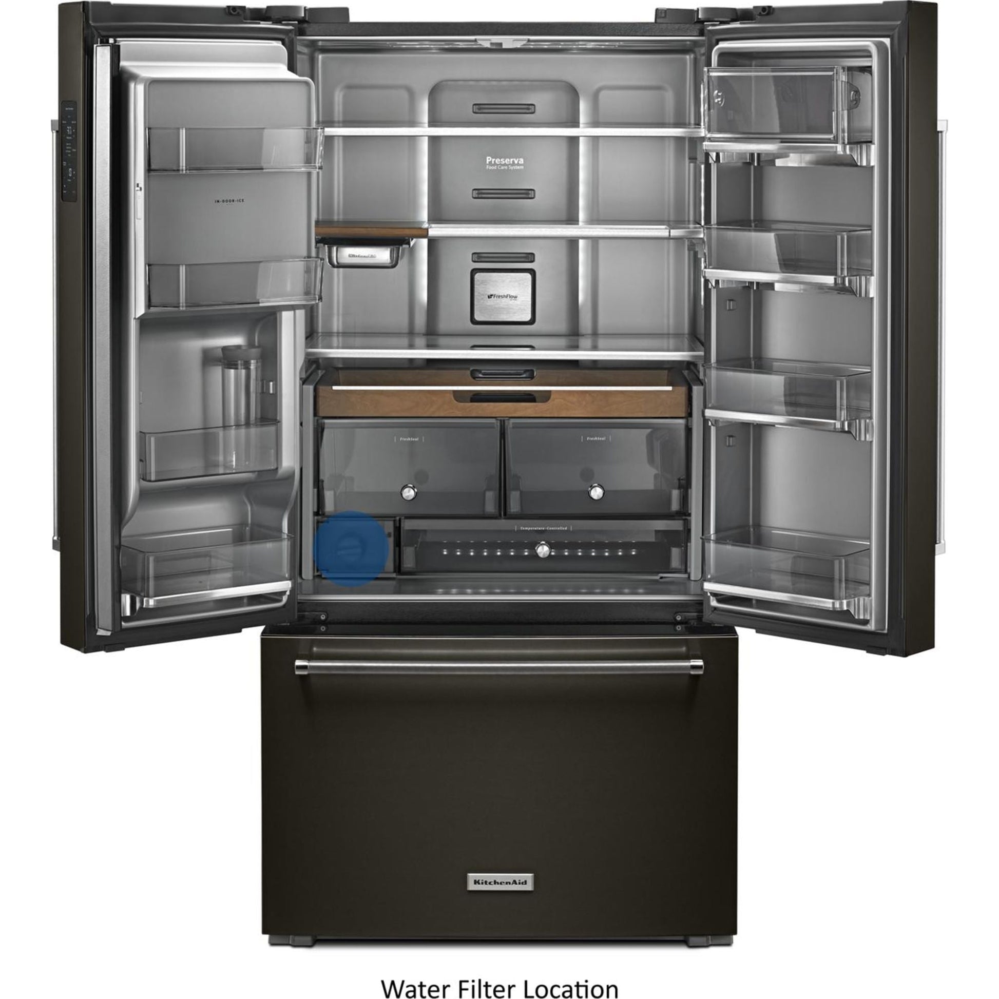 KitchenAid French Door Fridge (KRFC704FBS) - Black Stainless