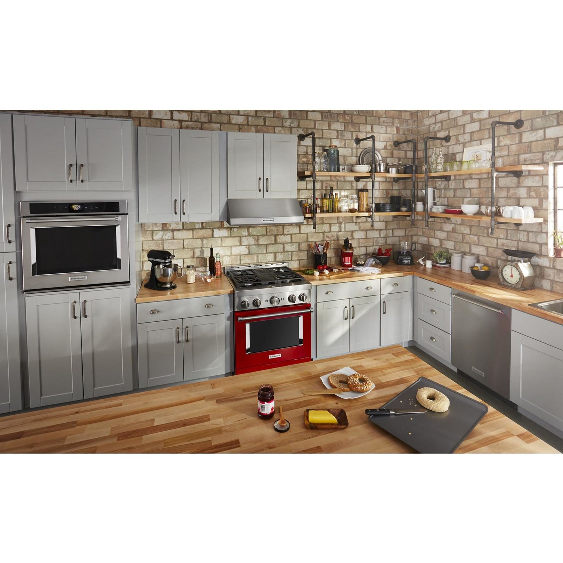 KitchenAid Gas Range (KFGC500JPA) - Passion Red