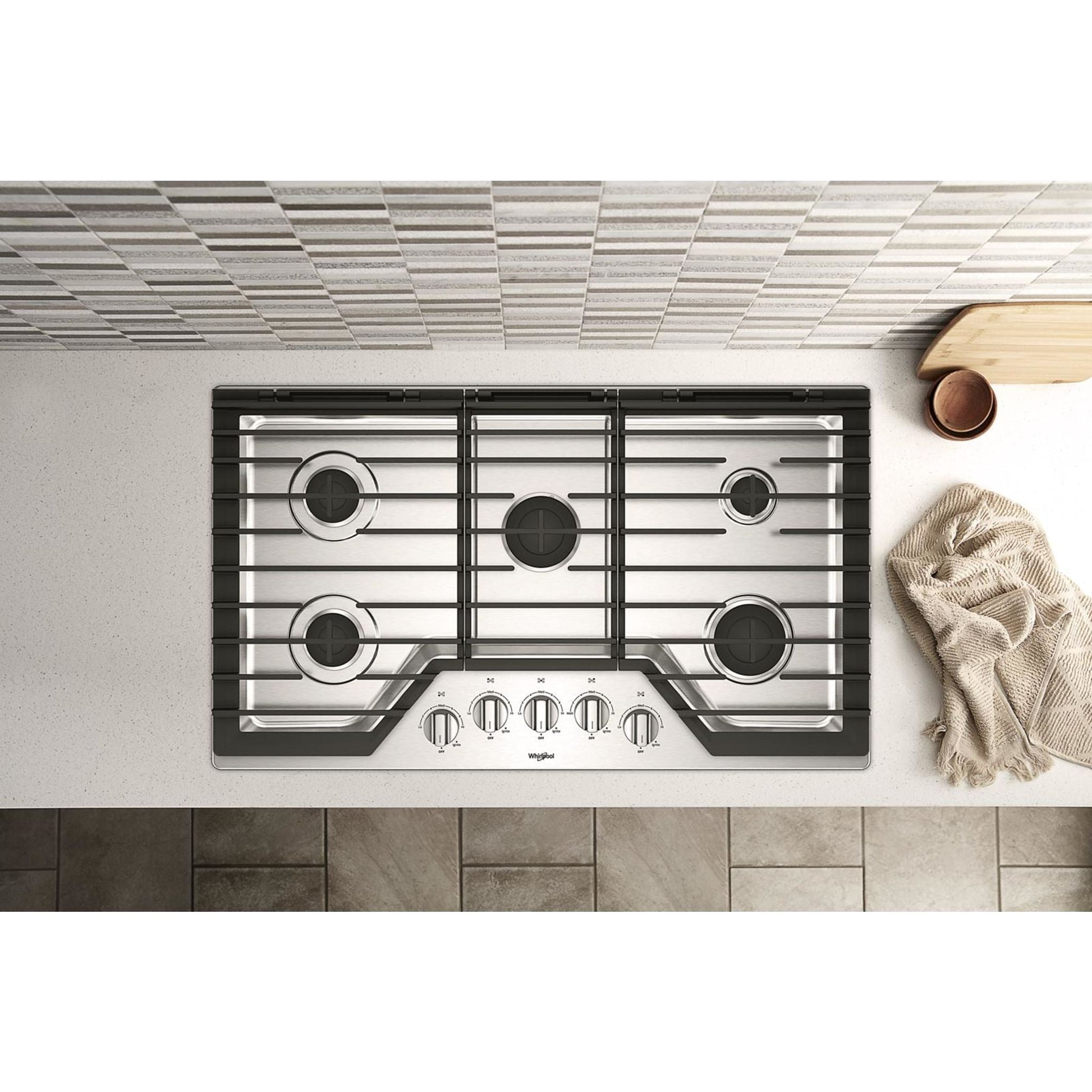 Whirlpool 36" Gas Cooktop (WCG55US6HS) - Stainless Steel