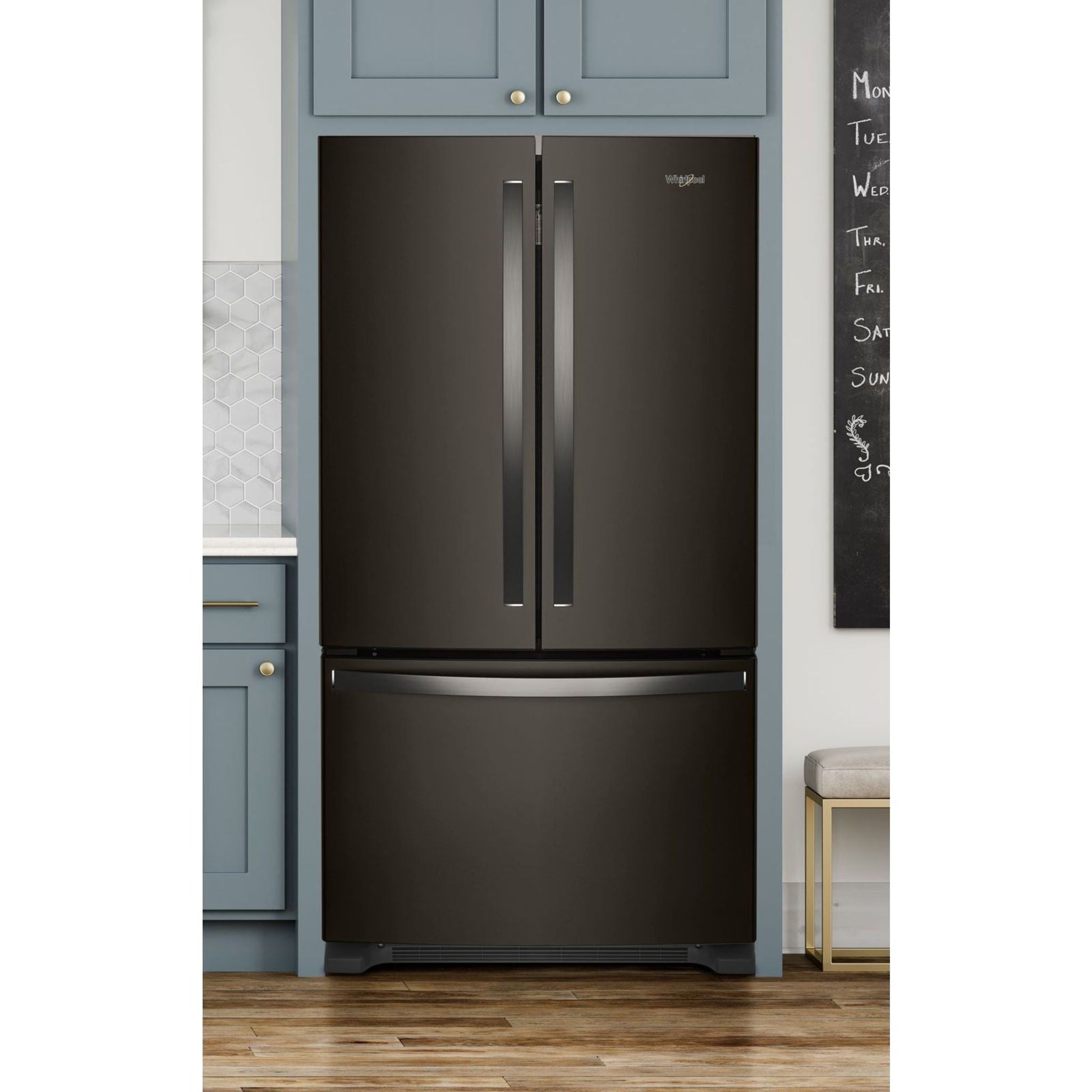 Whirlpool French Door Fridge (WRF535SWHV) - Black Stainless