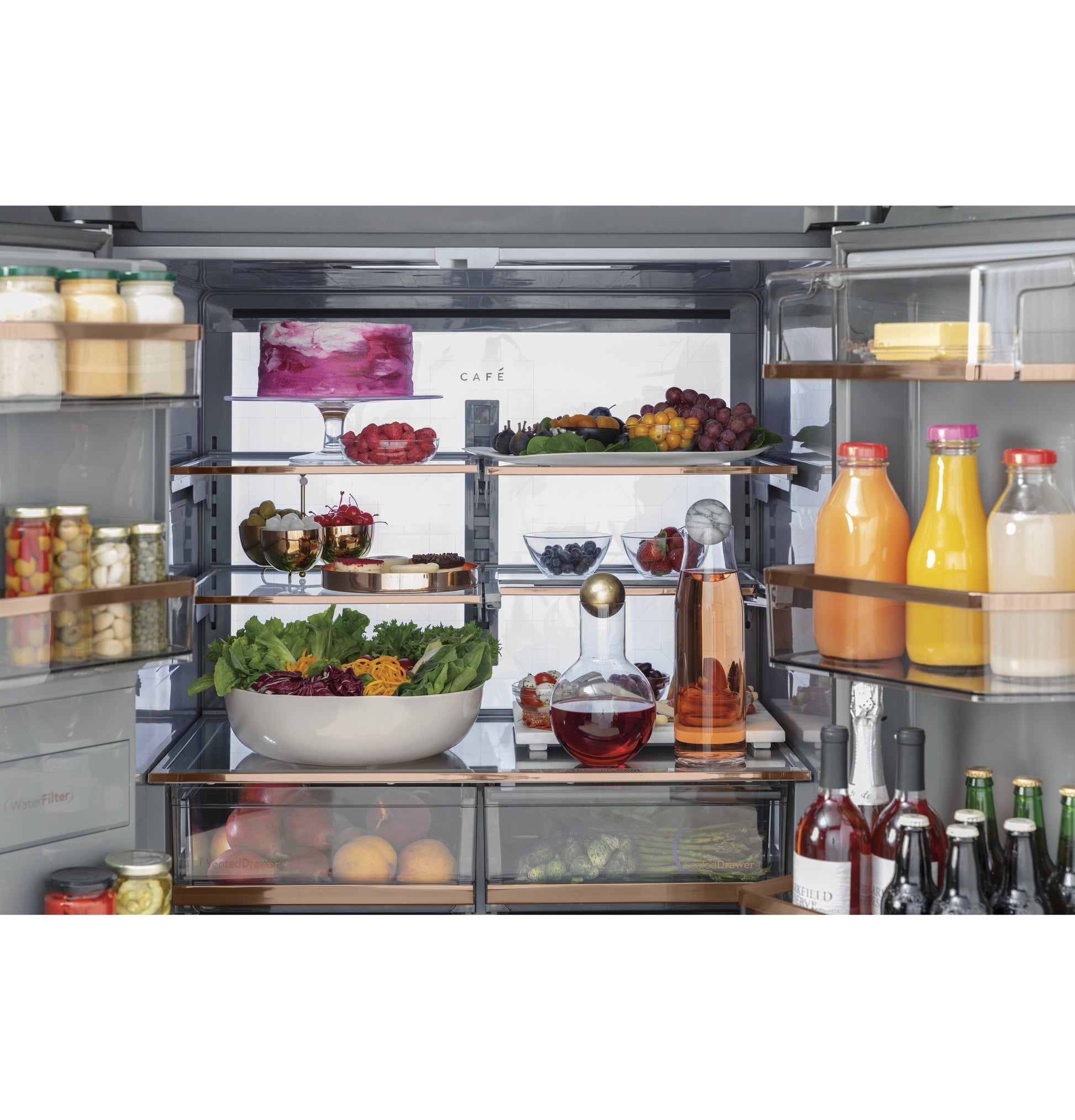 Café ENERGY STAR® 27.4 Cu. Ft. Quad-Door Refrigerator Modern Glass - CQE28DM5NS5
