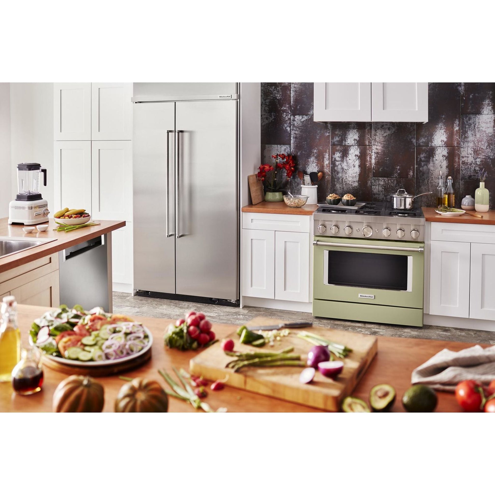 KitchenAid Dual Fuel Range (KFDC506JAV) - Avocado Cream